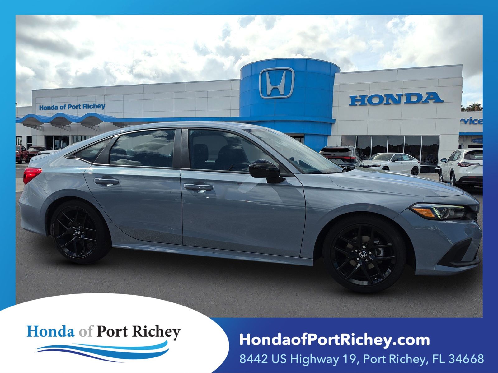 Sonic Gray Pearl 2024 Honda Civic Sedan Front-Wheel Drive Continuously Variable Transmission