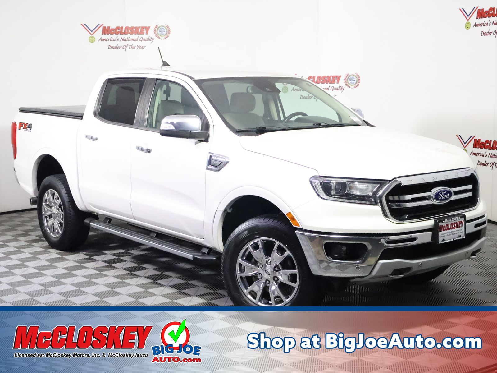 White Platinum Clearcoat 2019 Ford Ranger Pickup Truck Four-Wheel Drive Automatic