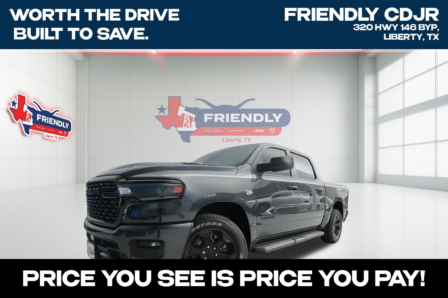 Forged Blue Metallic 2026 RAM 1500 Pickup Truck Four-Wheel Drive 8-Speed Automatic
