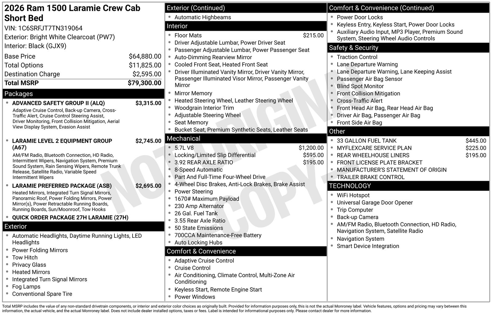 New 2026 Bright White Clear-Coat Exterior Paint RAM Laramie image 4