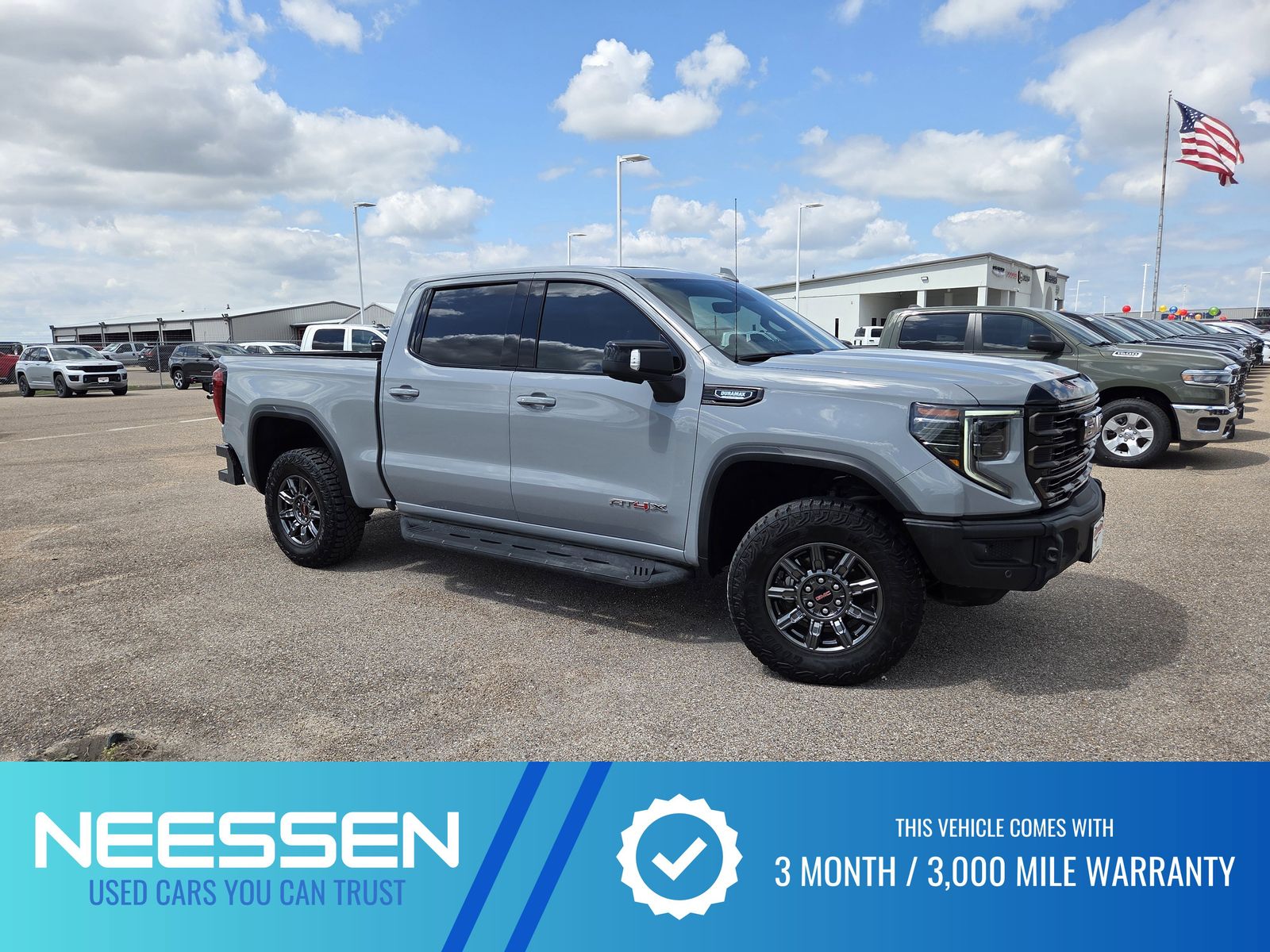 Gray 2024 GMC Sierra 1500 AT4X Crew Cab 4WD Pickup Truck Four-Wheel Drive Automatic