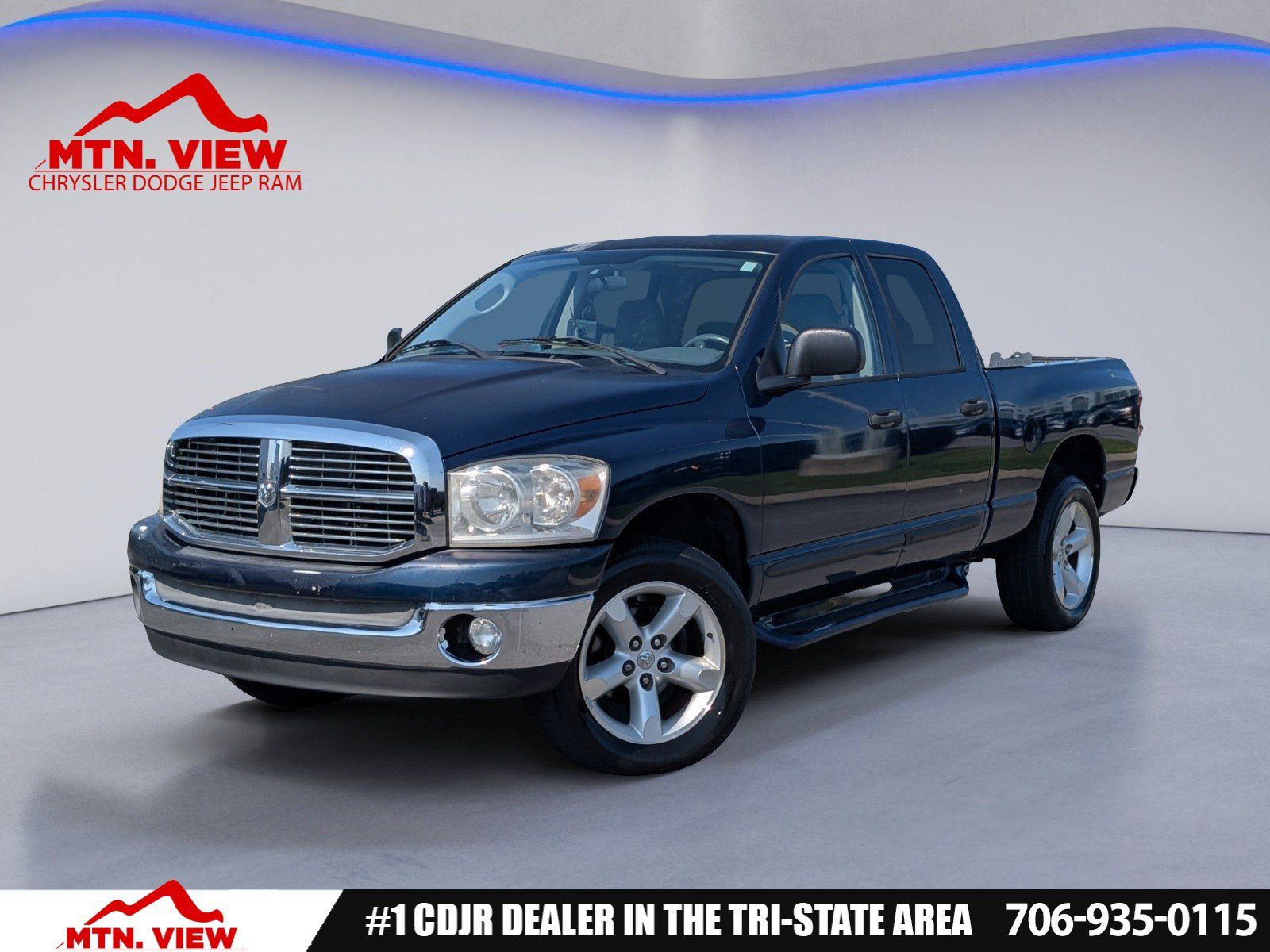 Patriot Blue Pearl 2007 Dodge RAM 1500 Pickup Truck Four-Wheel Drive 5-Speed Automatic