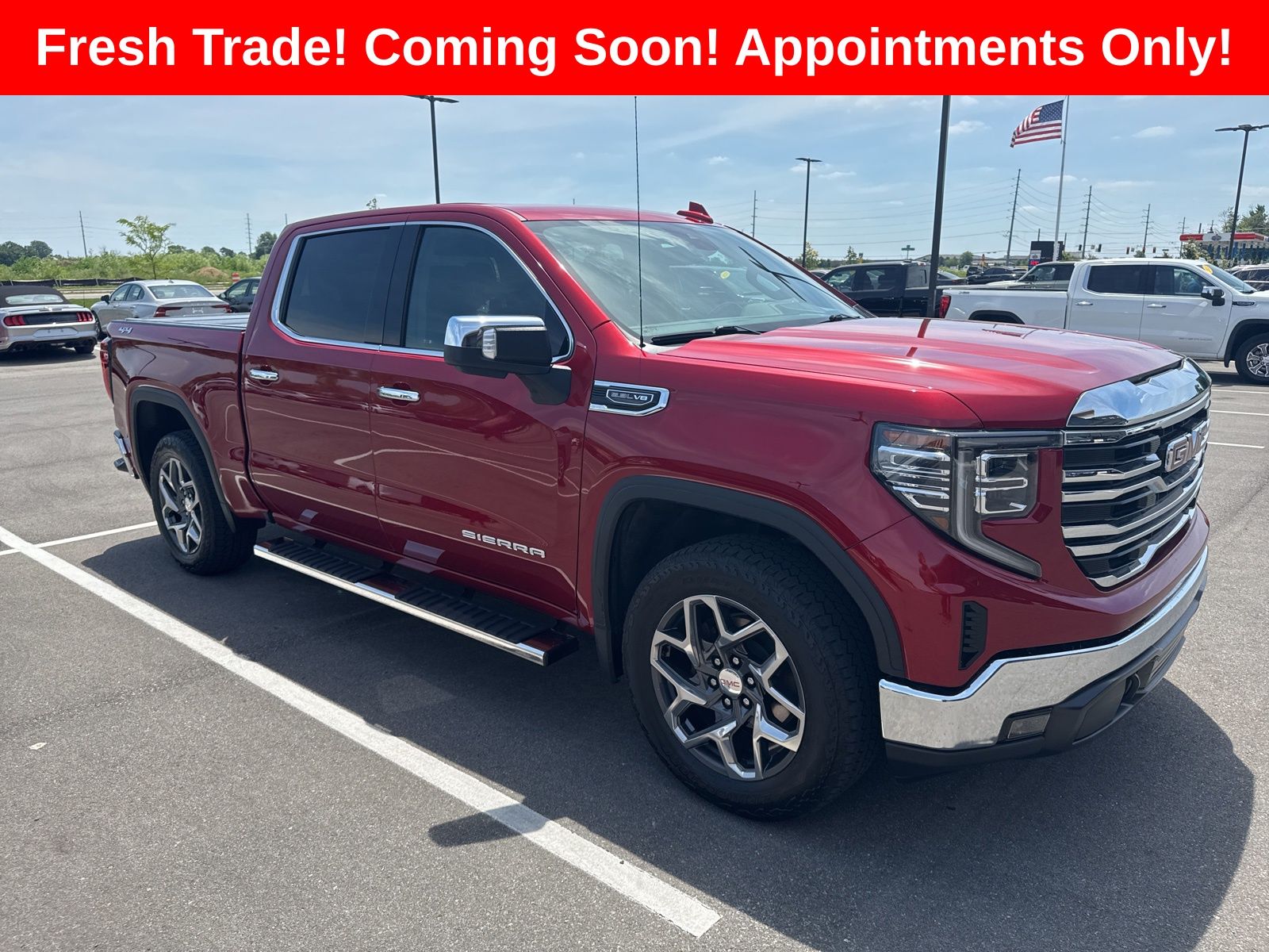 Volcanic Red Tintcoat 2024 GMC Sierra 1500 SLT Crew Cab 4WD Pickup Truck Four-Wheel Drive Automatic