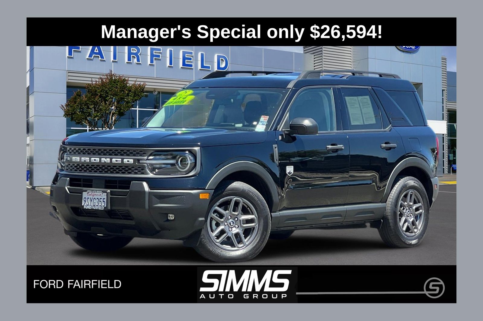 Shadow Black 2025 Ford Bronco Sport SUV / Crossover All-Wheel Drive 8-Speed Automatic