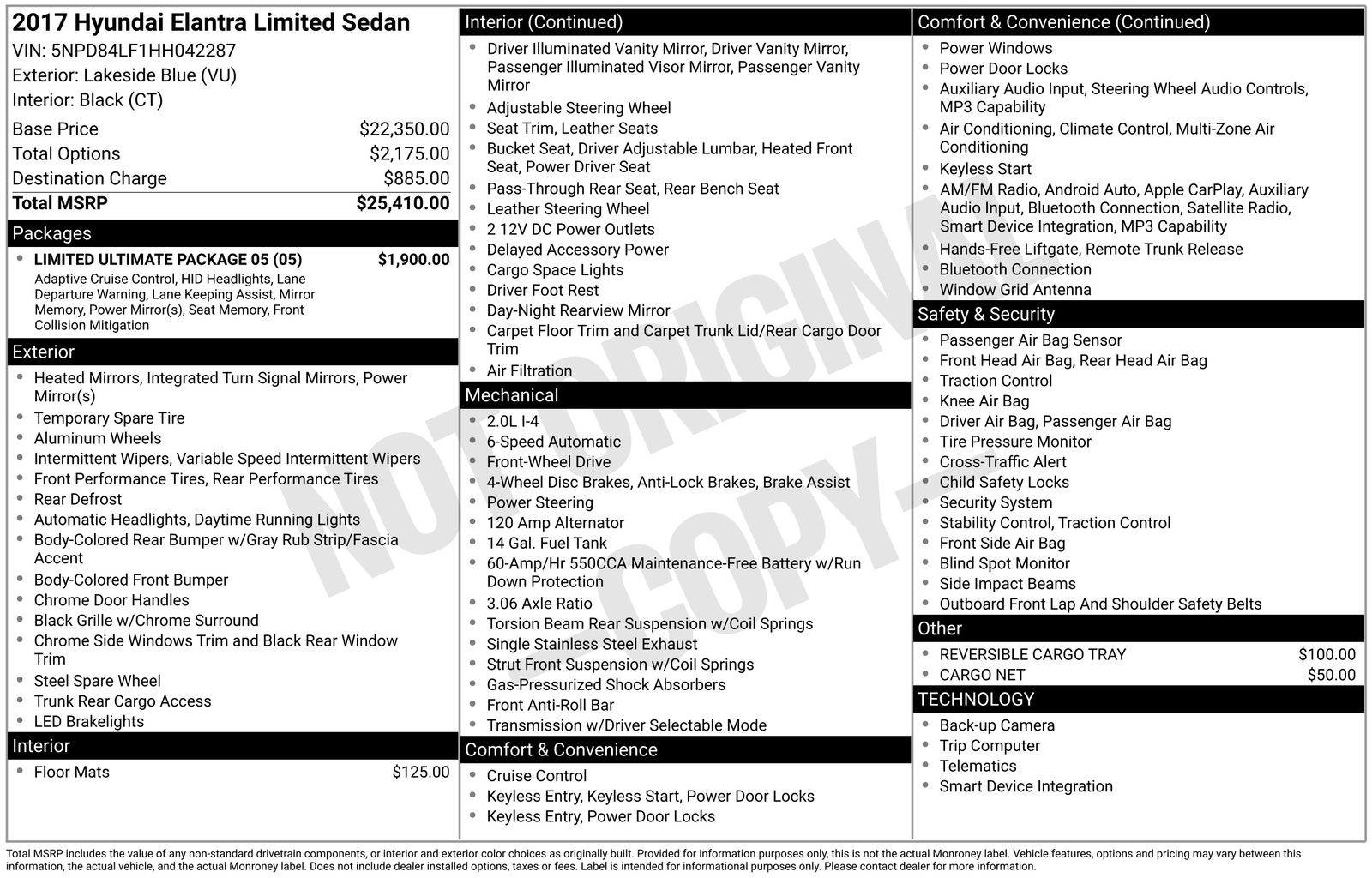 Used Car 2017 Hyundai Elantra  Limited For Sale Under $10,000 In Austin, Texas