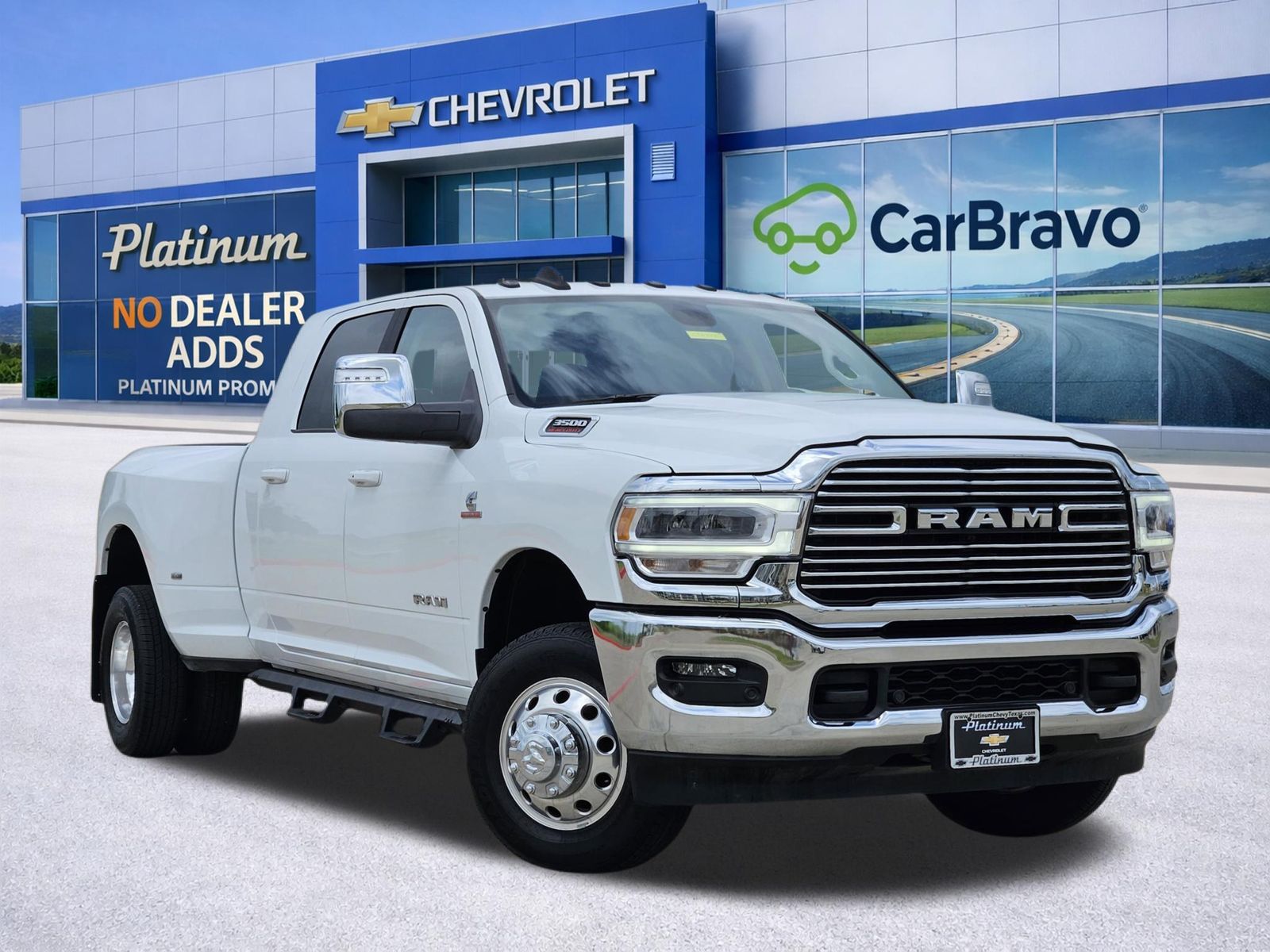 Bright White Clearcoat 2024 RAM 3500 Laramie Mega Cab DRW 4WD Pickup Truck Four-Wheel Drive 6-Speed Automatic