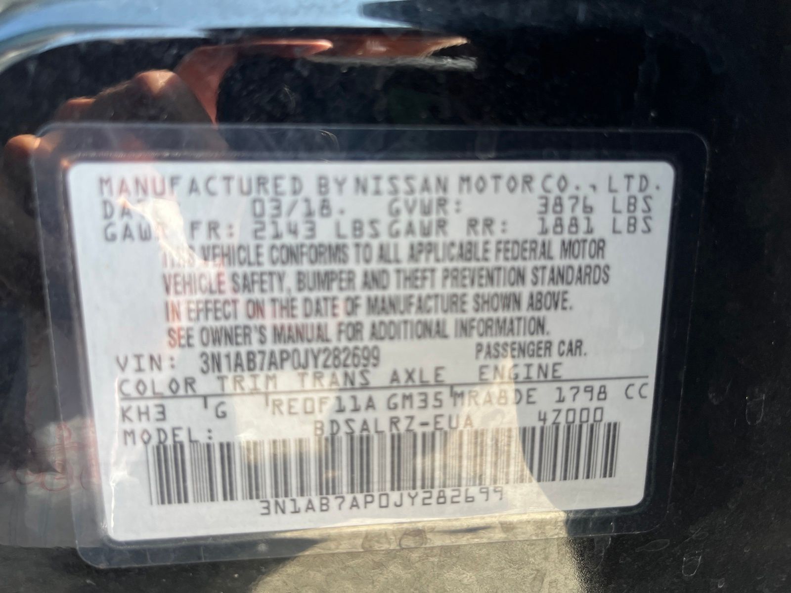 Used Car 2018 Nissan Sentra  Sr For Sale Under $12,000 In Austin, Texas