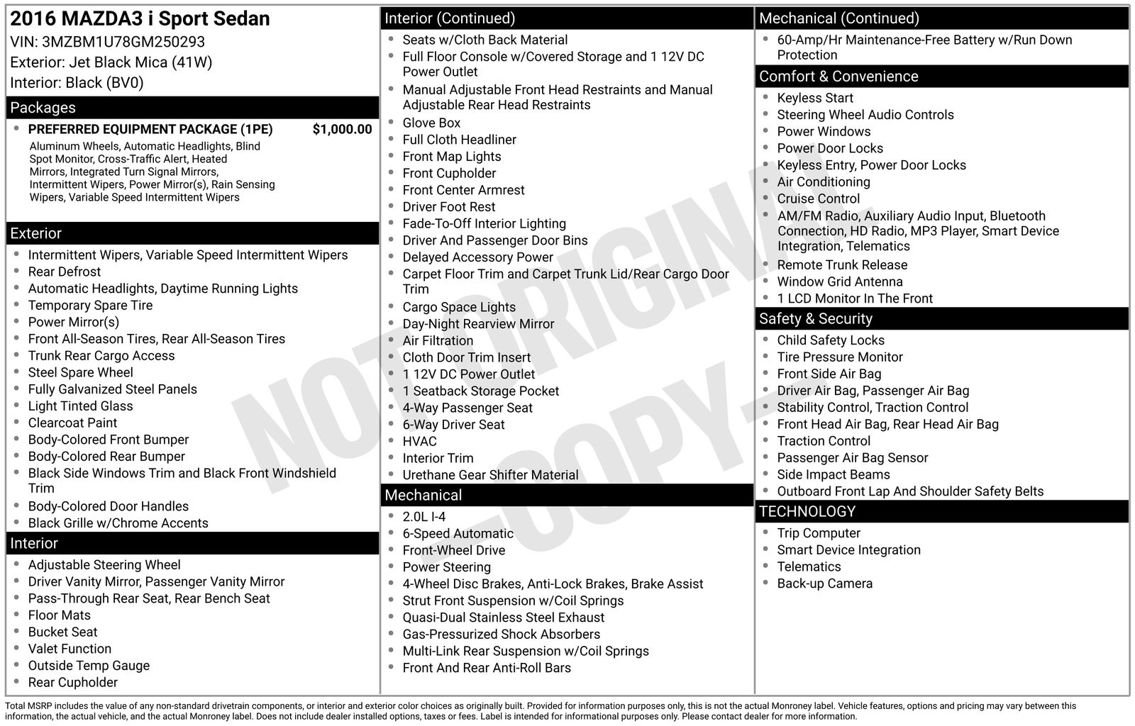 Used Car 2016 Mazda Mazda3  I Sport For Sale Under $10,000 In Austin, Texas