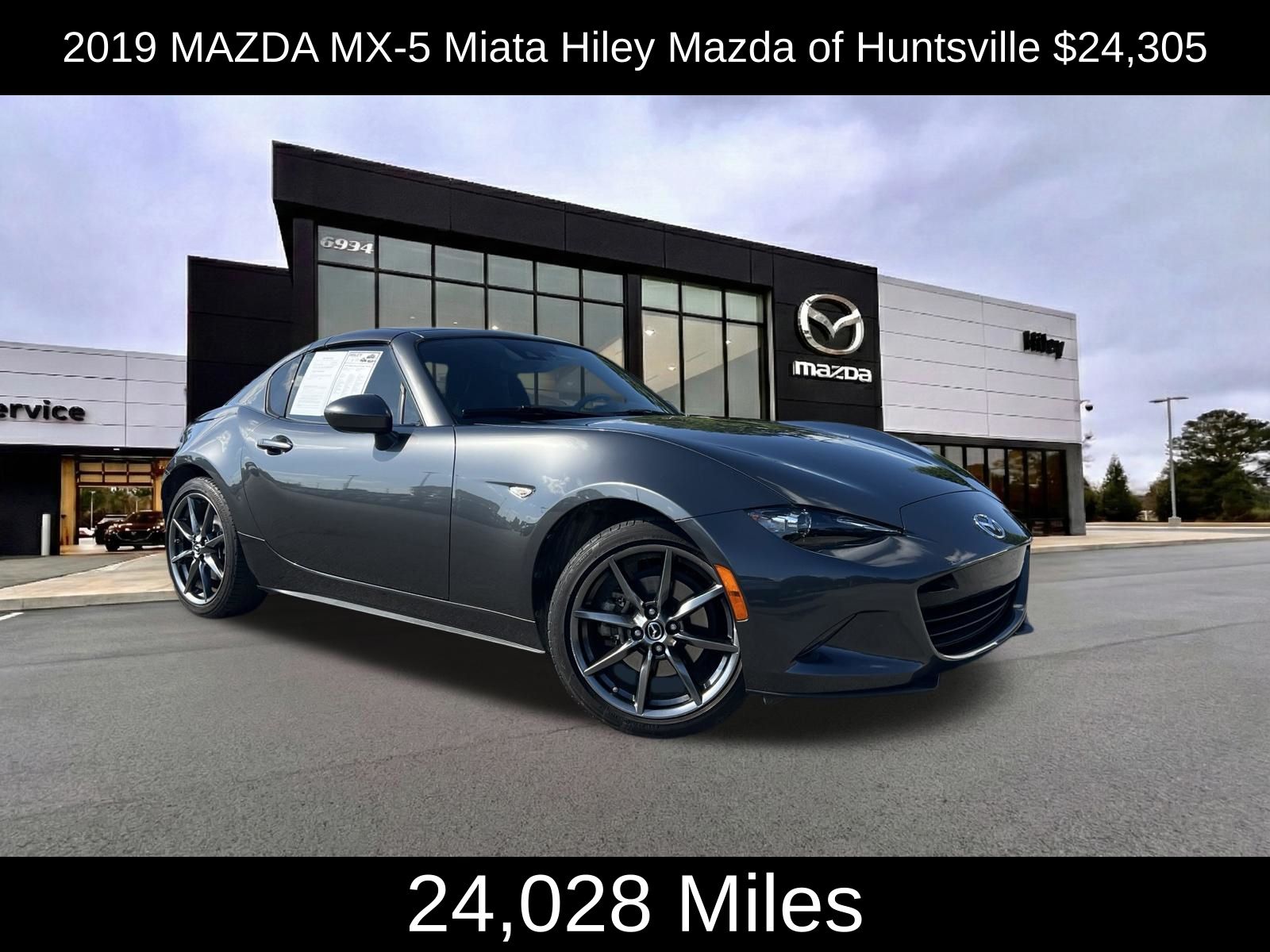 Machine Gray Metallic 2019 Mazda MX-5 Miata Convertible Rear-Wheel Drive 6-Speed Automatic