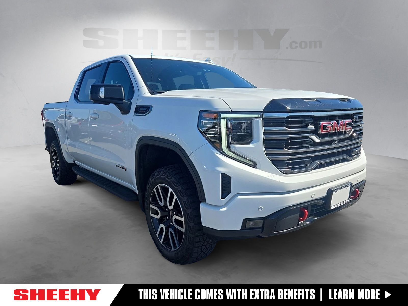 Summit White 2025 GMC Sierra 1500 AT4 Crew Cab 4WD Pickup Truck Four-Wheel Drive Automatic