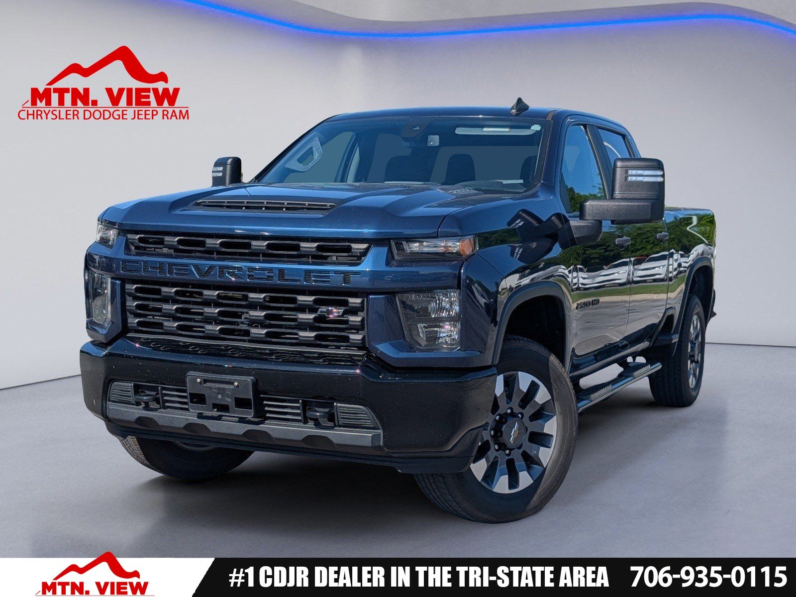 Northsky Blue Metallic 2021 Chevrolet Silverado 2500HD Custom Crew Cab 4WD Pickup Truck Four-Wheel Drive 6-Speed Automatic