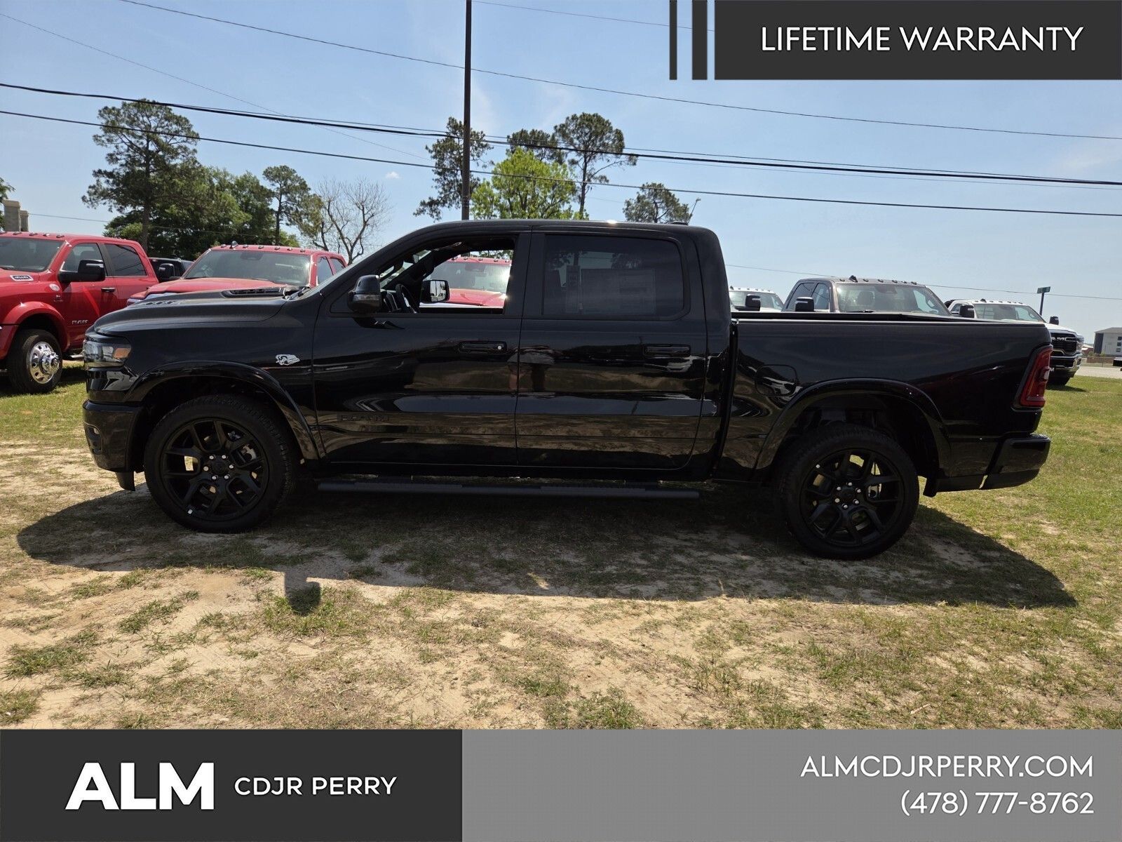 New 2026 Diamond Black Crystal Pearl-Coat Exterior Paint RAM Laramie image 3