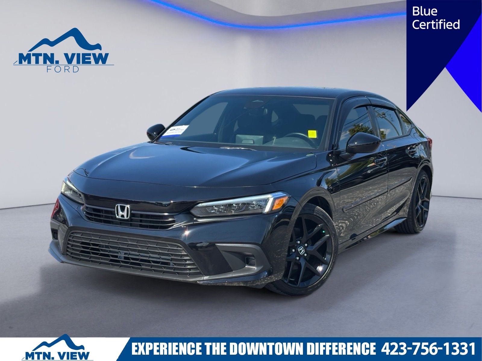 Black 2023 Honda Civic Sedan Front-Wheel Drive Continuously Variable Transmission