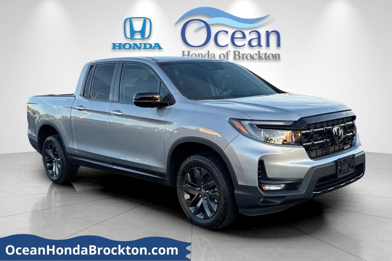 Silver 2024 Honda Ridgeline Sport AWD Pickup Truck All-Wheel Drive 9-Speed Automatic