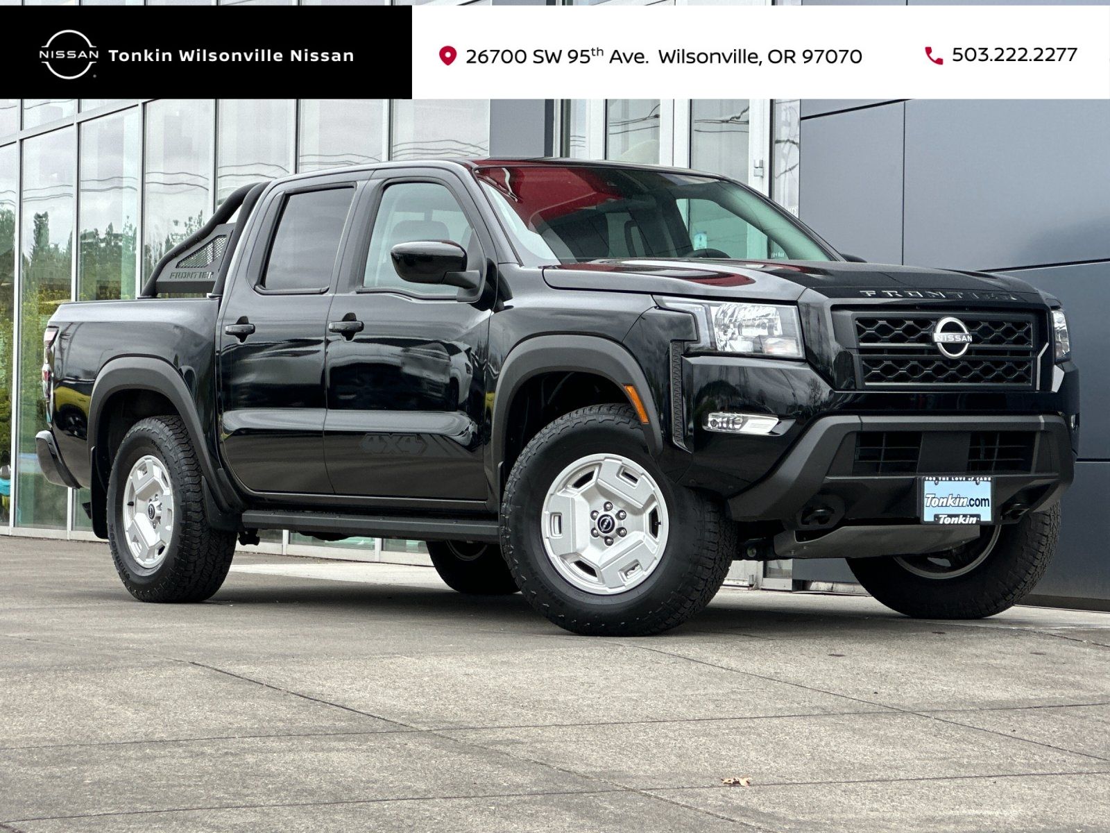 Super Black 2024 Nissan Frontier Pickup Truck Four-Wheel Drive 9-Speed Automatic Overdrive