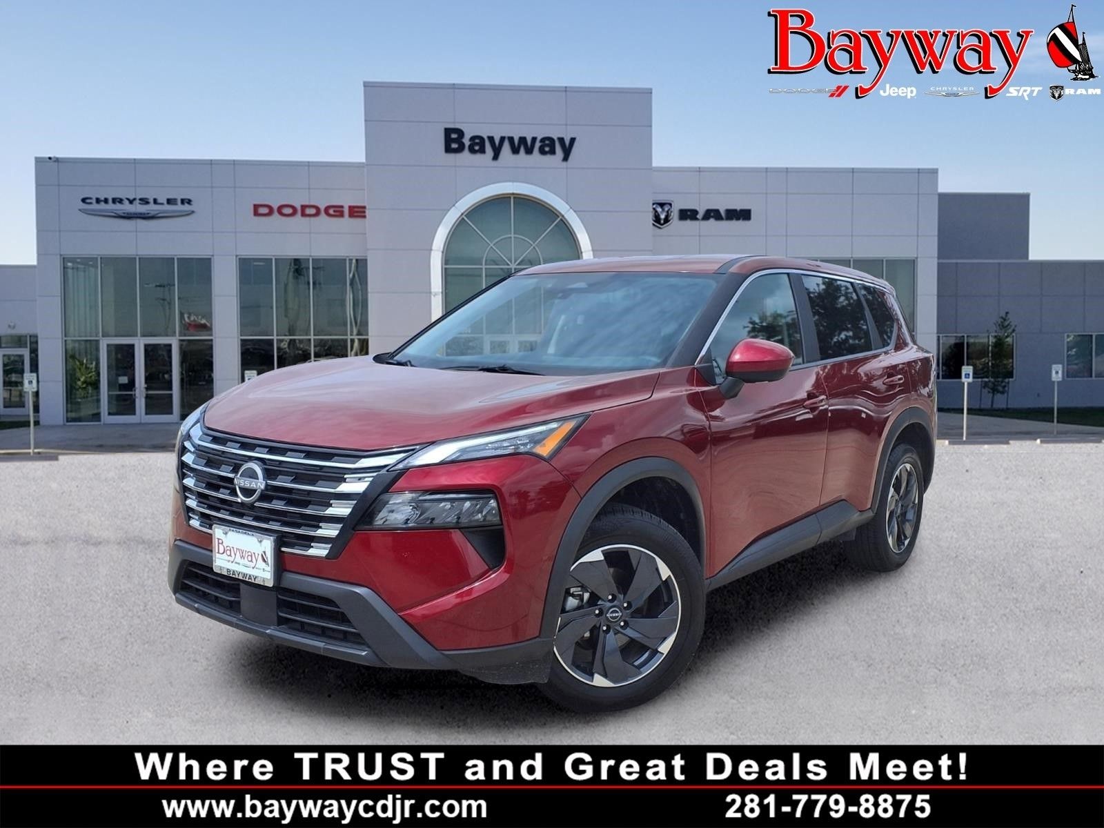 2025 Nissan Rogue SV Red at Central Houston Nissan