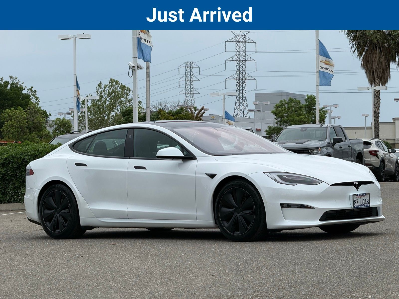 Pearl White Multi-Coat 2022 Tesla Model S AWD Sedan All-Wheel Drive 1-Speed Automatic