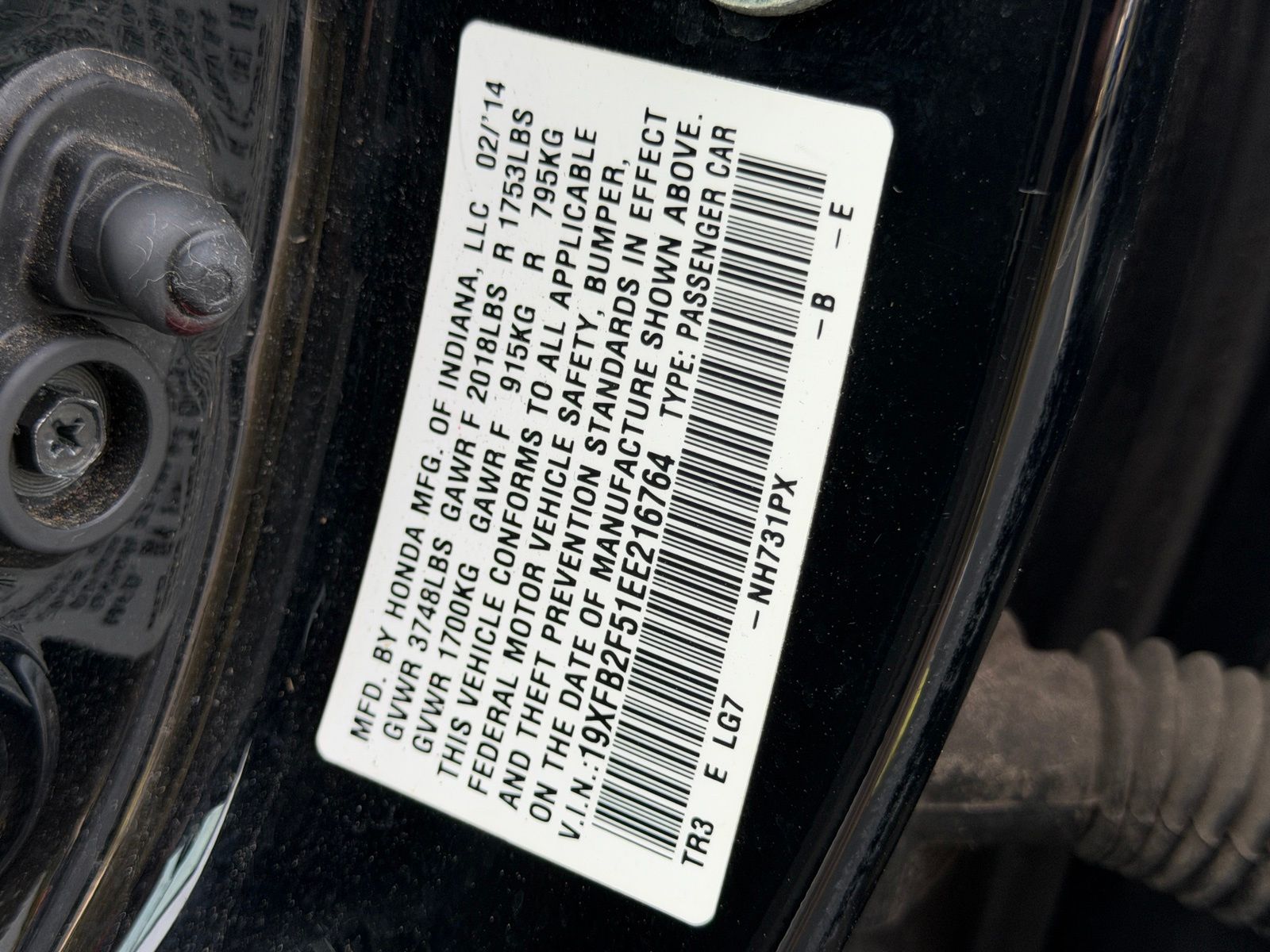Used 2014 Black Honda LX image 26