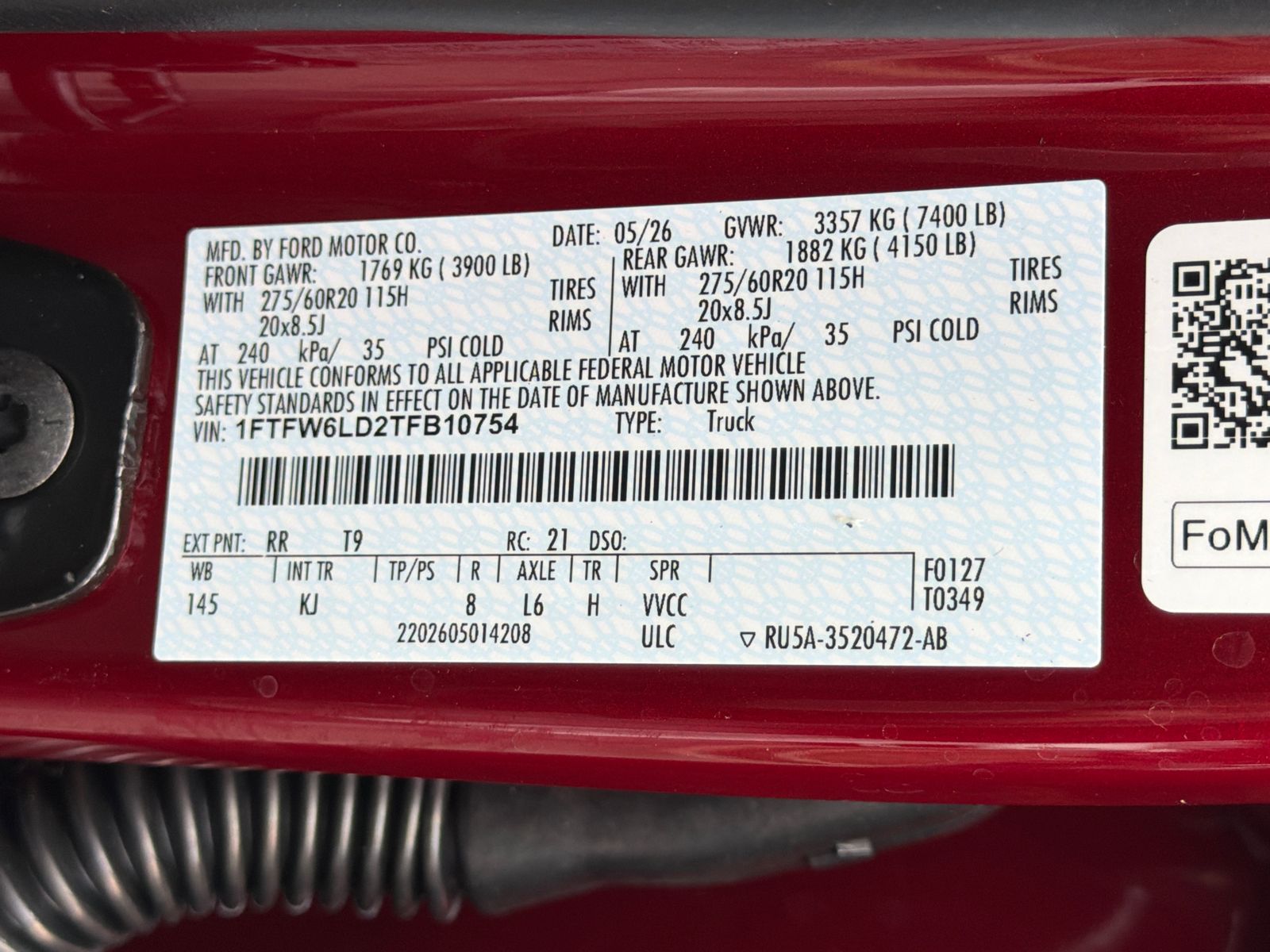 New 2026 Ruby Red Metallic Tinted Clearcoat Ford King Ranch® image 36