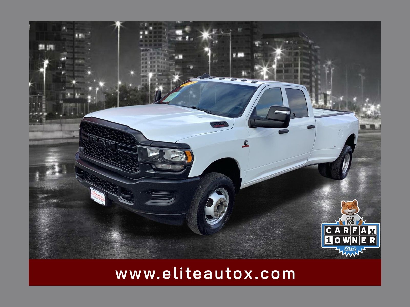 Bright White Clearcoat 2023 RAM 3500 Tradesman Crew Cab LB DRW 4WD Pickup Truck Four-Wheel Drive 6-Speed Automatic