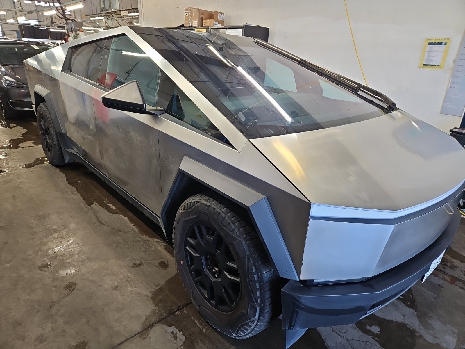 Gray 2024 Tesla Cybertruck Pickup Truck All-Wheel Drive 1-Speed Automatic