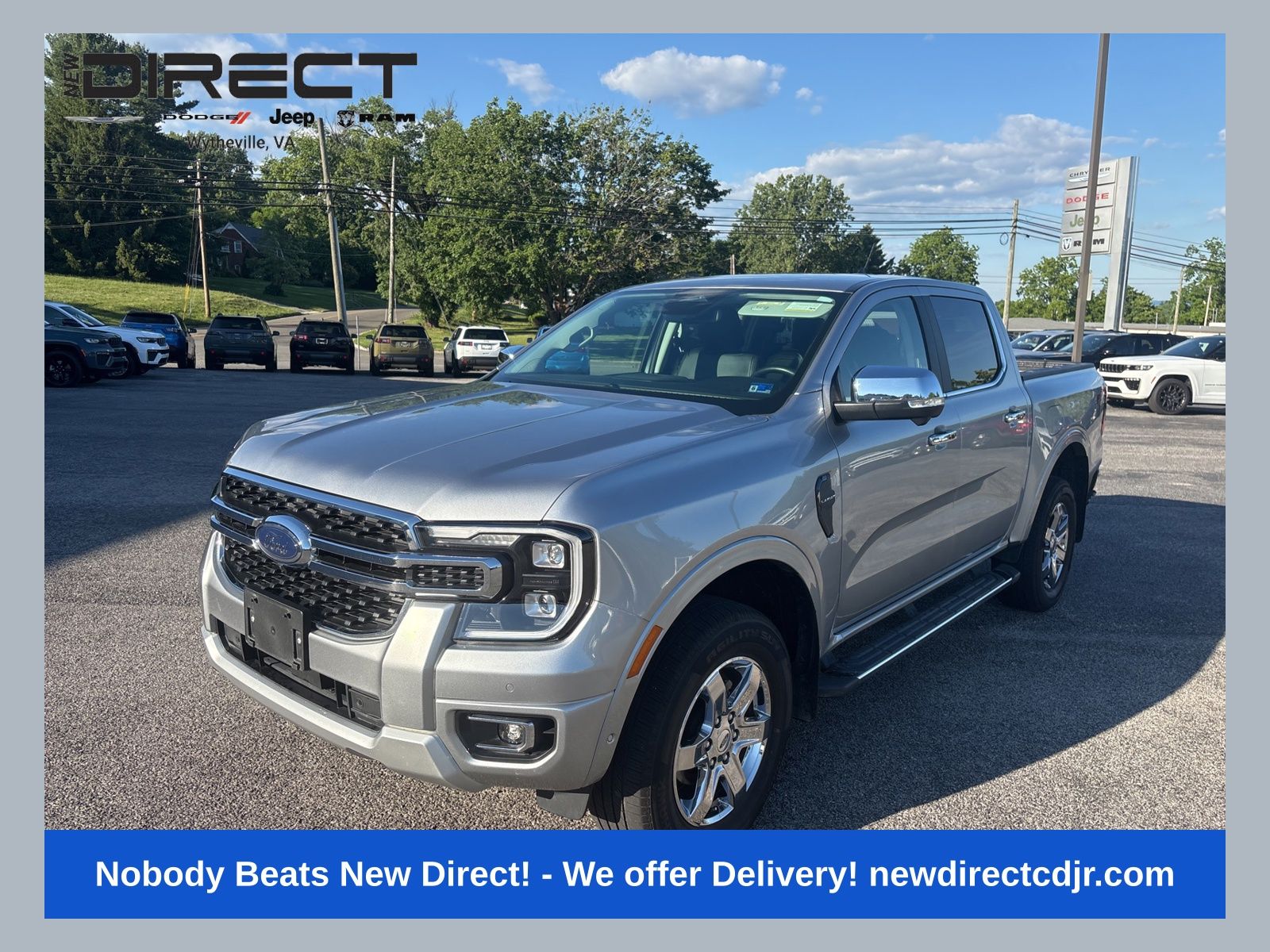 Silver Metallic 2024 Ford Ranger Pickup Truck Four-Wheel Drive Automatic