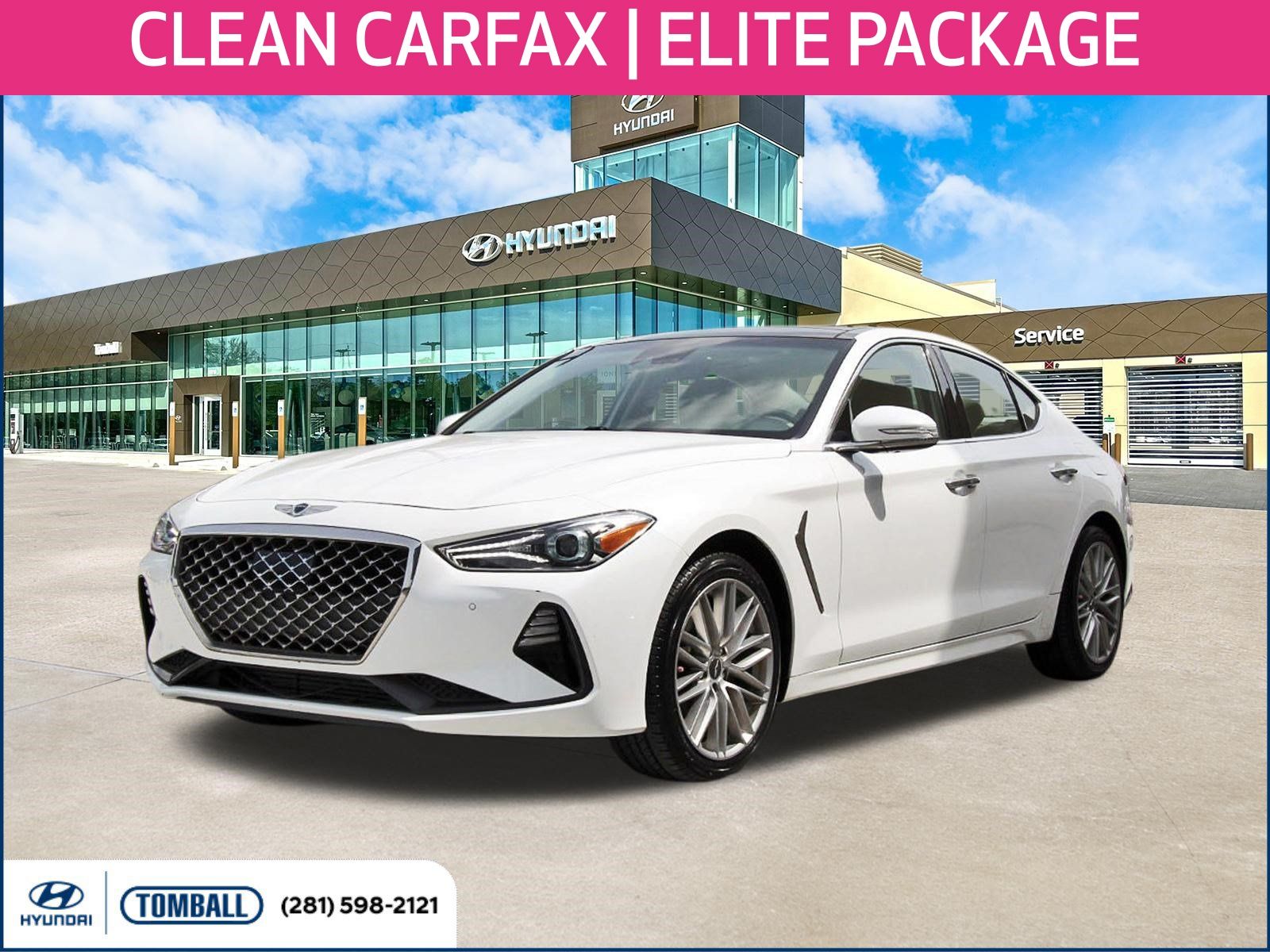 Uyuni White 2021 Genesis G70 Sedan Rear-Wheel Drive 8-Speed Automatic
