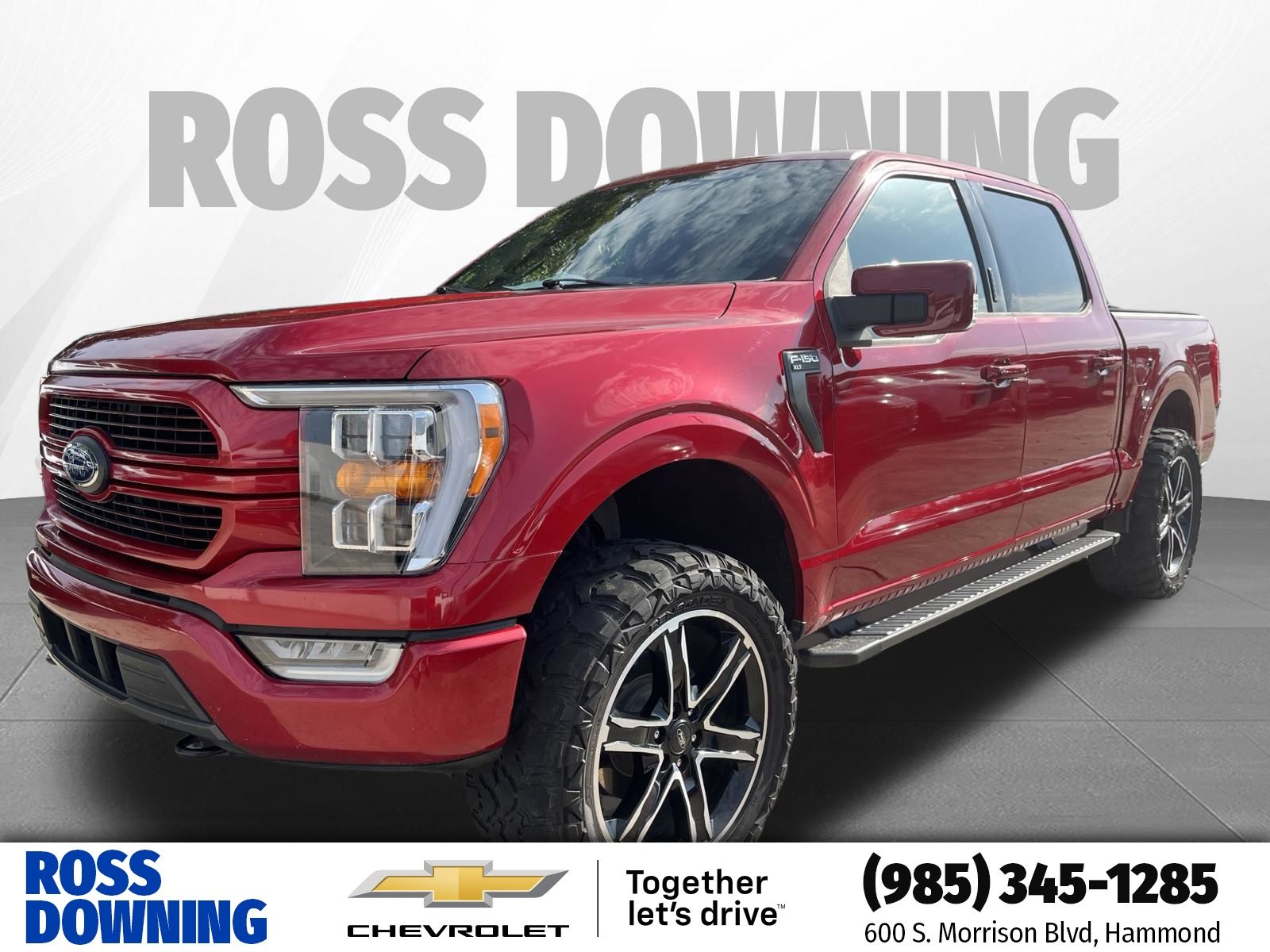 Red Metallic 2022 Ford F-150 Pickup Truck Four-Wheel Drive Automatic