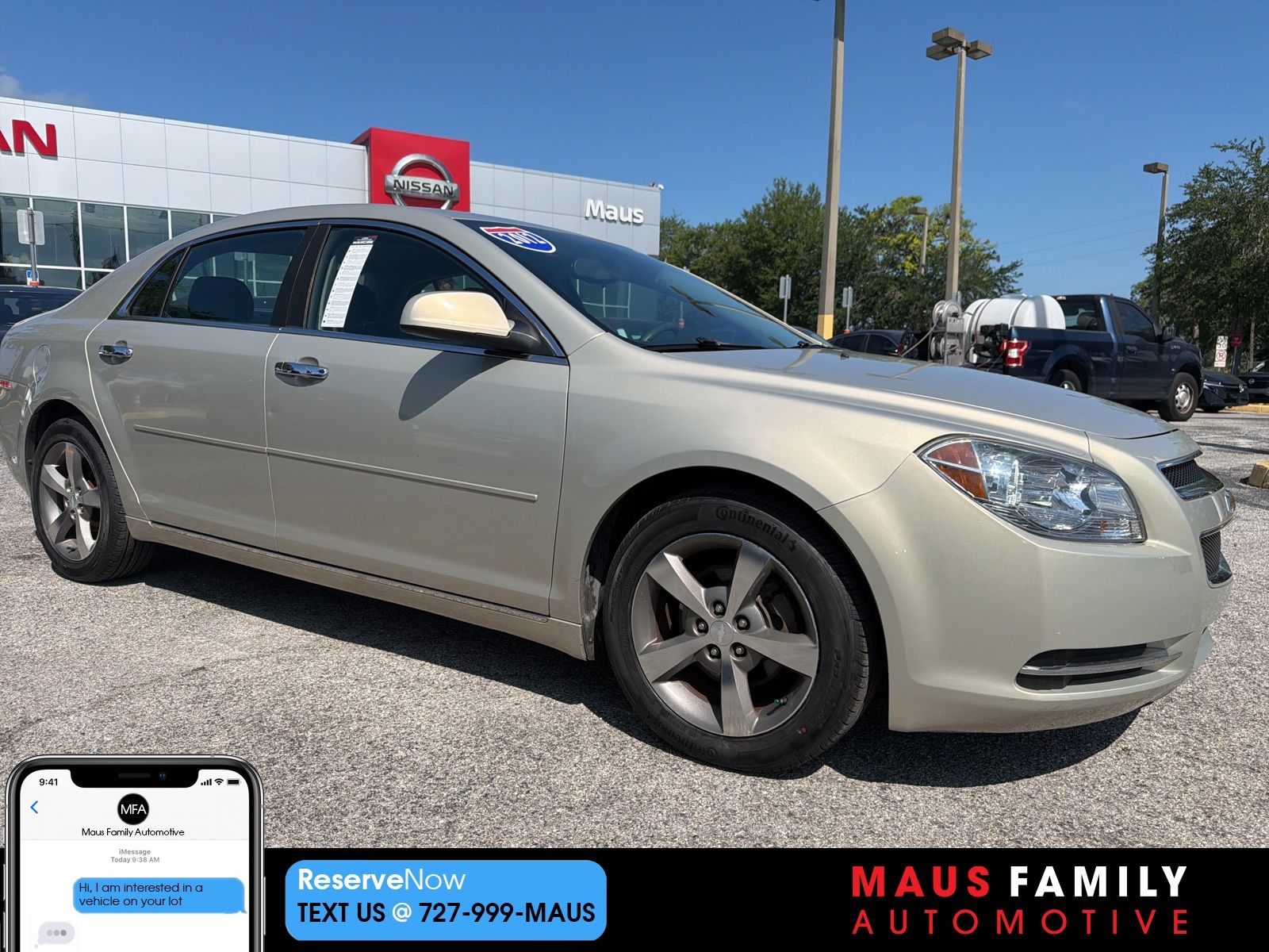 Gold Mist Metallic 2012 Chevrolet Malibu 1LT FWD Sedan Front-Wheel Drive 6-Speed Automatic Overdrive