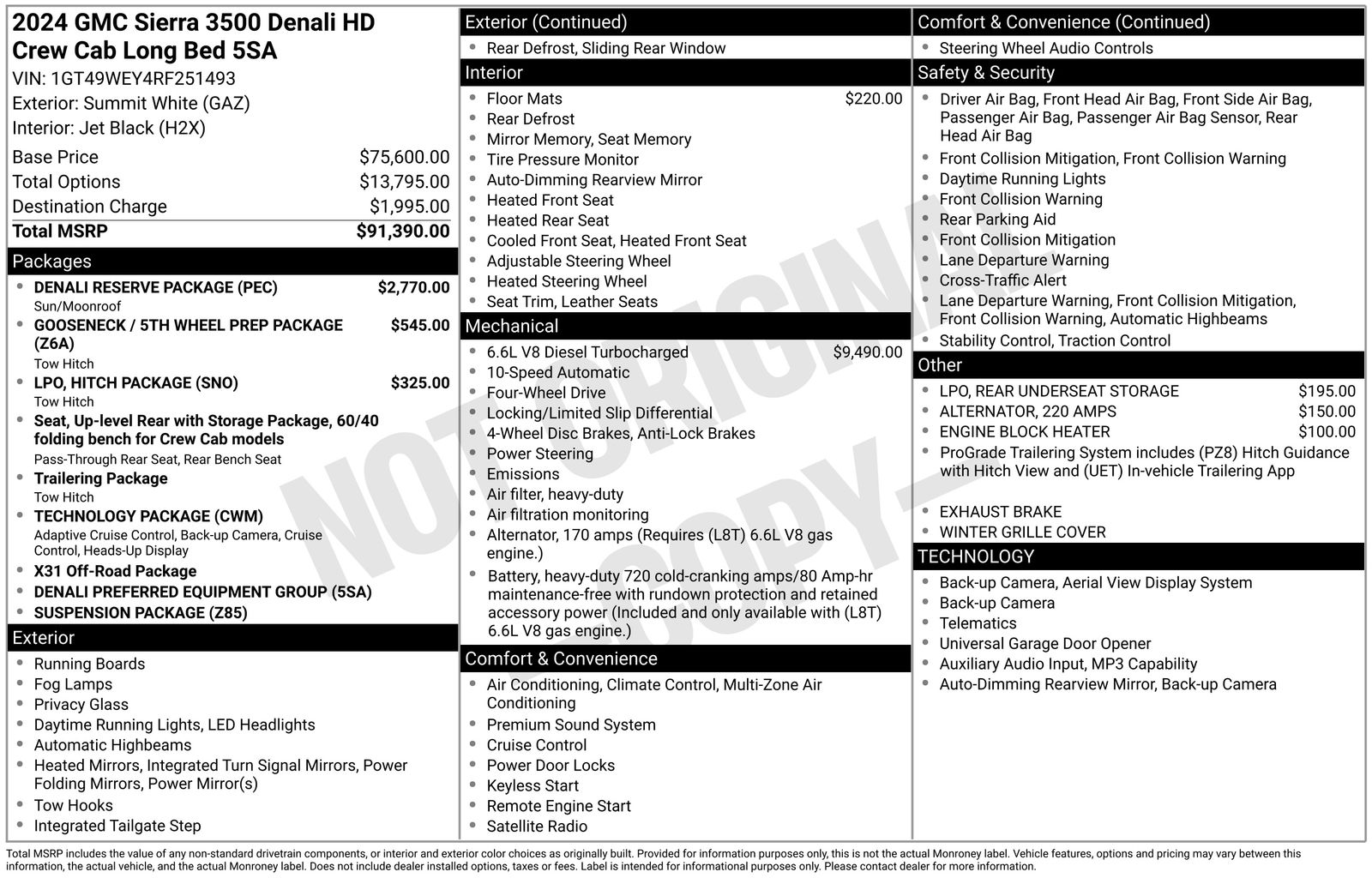 Summit White 2024 GMC Sierra 3500HD Pickup Truck Four-Wheel Drive Automatic