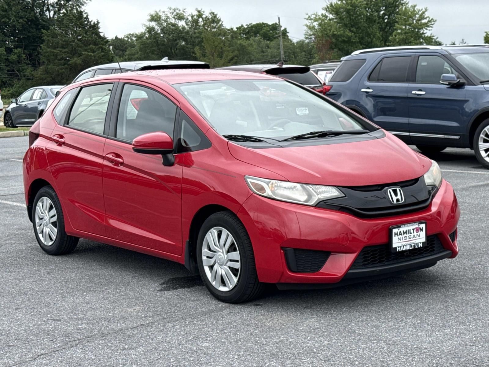Red 2016 Honda Fit Hatchback Front-Wheel Drive Continuously Variable Transmission