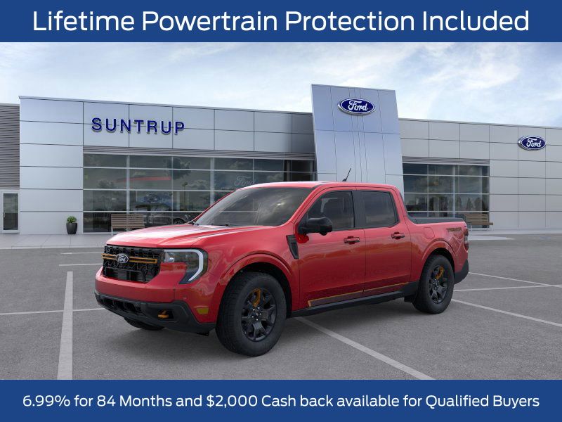 Ruby Red Metallic 2025 Ford Maverick Tremor SuperCrew AWD Pickup Truck All-Wheel Drive 8-Speed Automatic