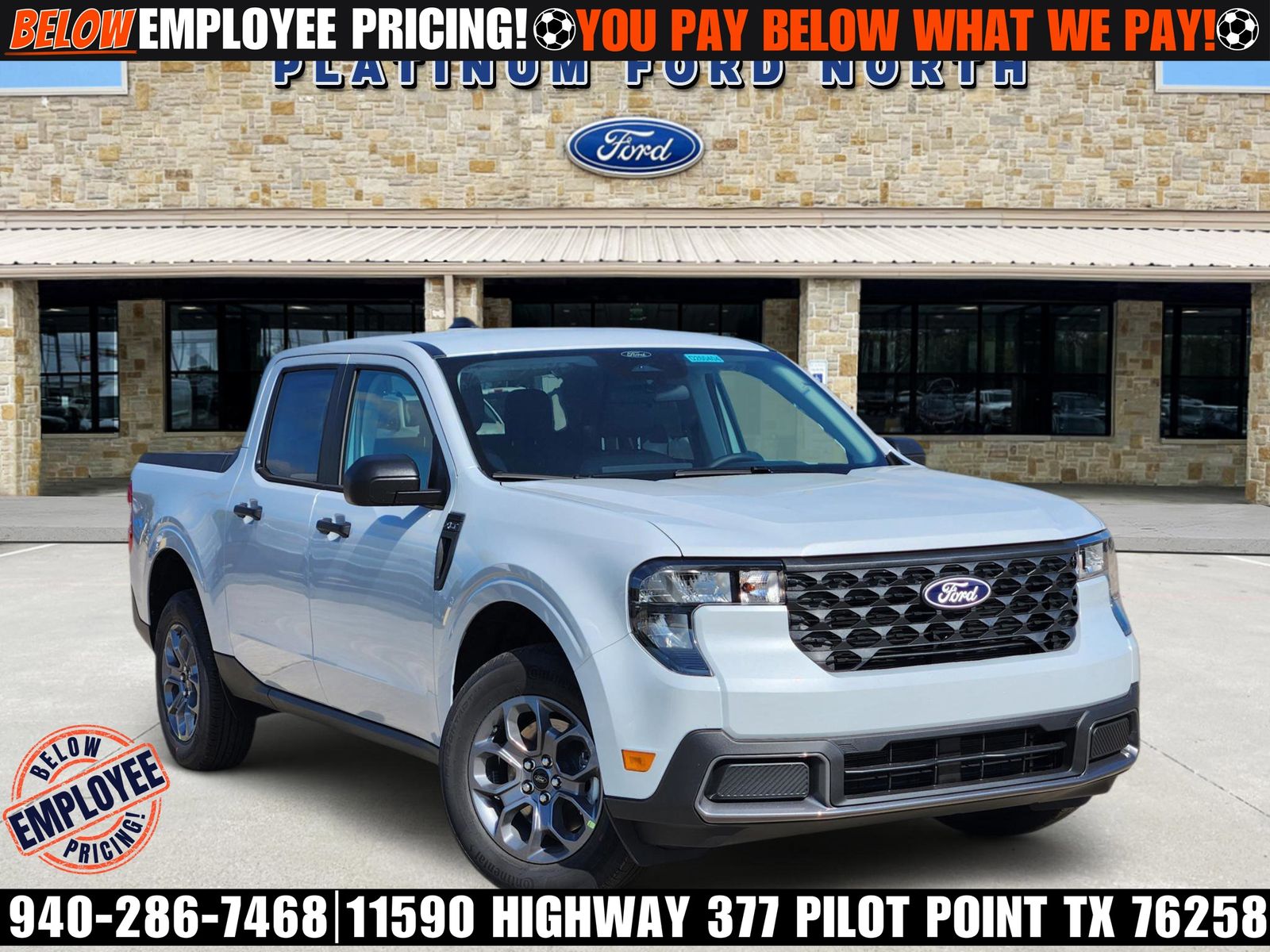 Space White Metallic 2026 Ford Maverick XLT SuperCrew FWD Pickup Truck Front-Wheel Drive Continuously Variable Transmission