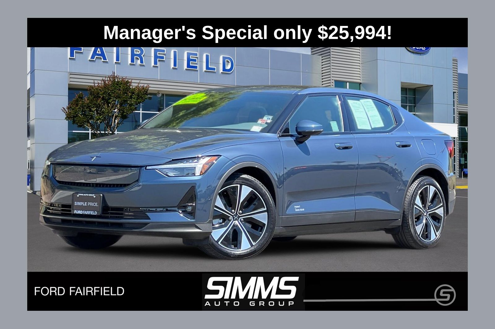 Midnight Metallic 2024 Polestar 2 Sedan All-Wheel Drive 1-Speed Automatic