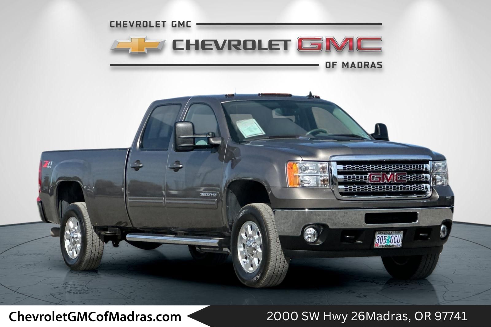 Gray (Mocha Steel Metallic) 2013 GMC Sierra 3500HD SLT Crew Cab 4WD Pickup Truck Four-Wheel Drive 6-Speed Automatic