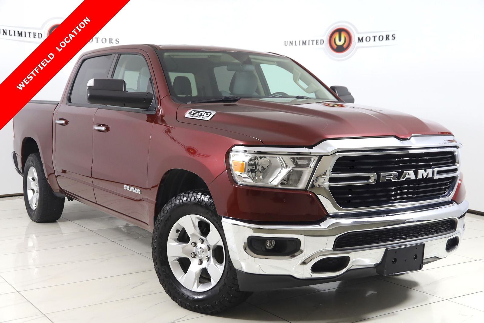 Delmonico Red Pearlcoat 2019 RAM 1500 Big Horn Crew Cab 4WD Pickup Truck Four-Wheel Drive 8-Speed Automatic