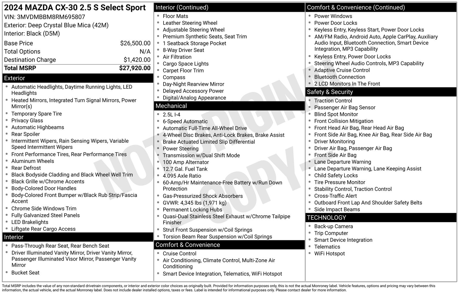 Used Car 2024 Mazda Cx-30  2.5 S Select Sport For Sale Under $25,000 In Austin, Texas