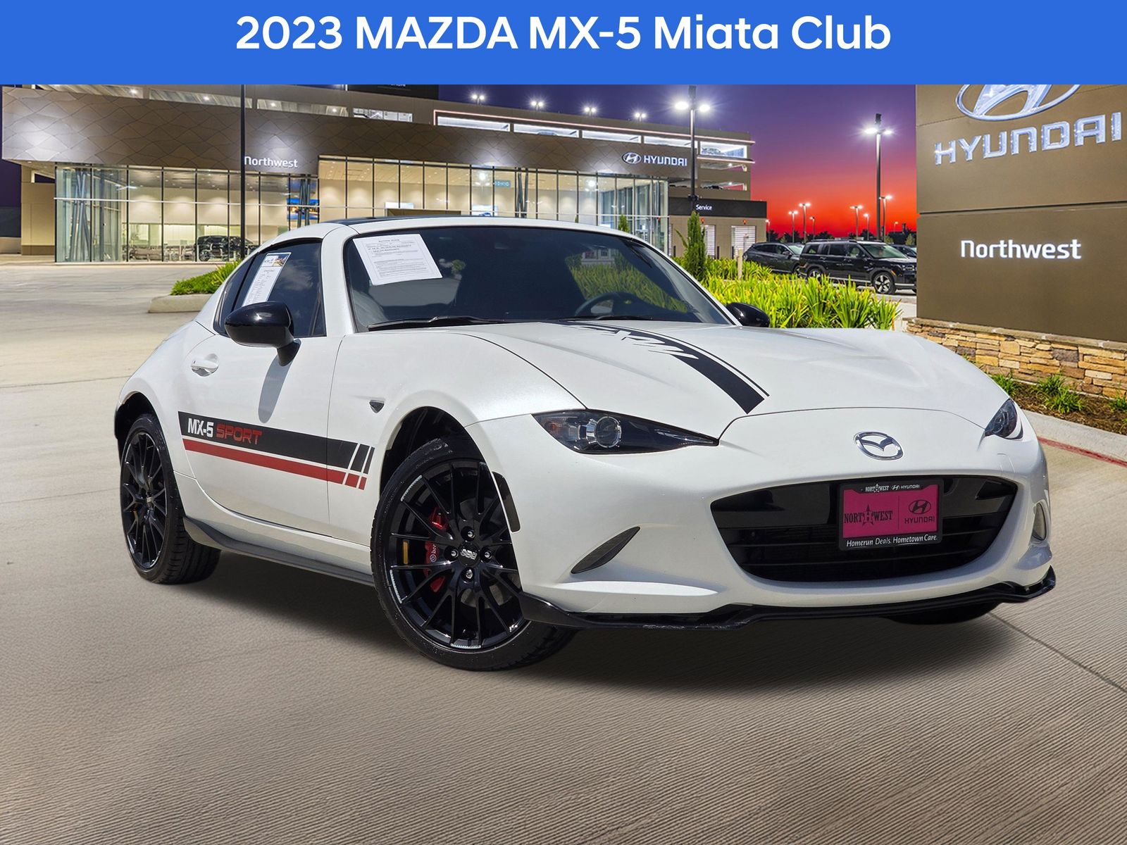 Snowflake White Pearl Mica 2023 Mazda MX-5 Miata Convertible Rear-Wheel Drive 6-Speed Manual