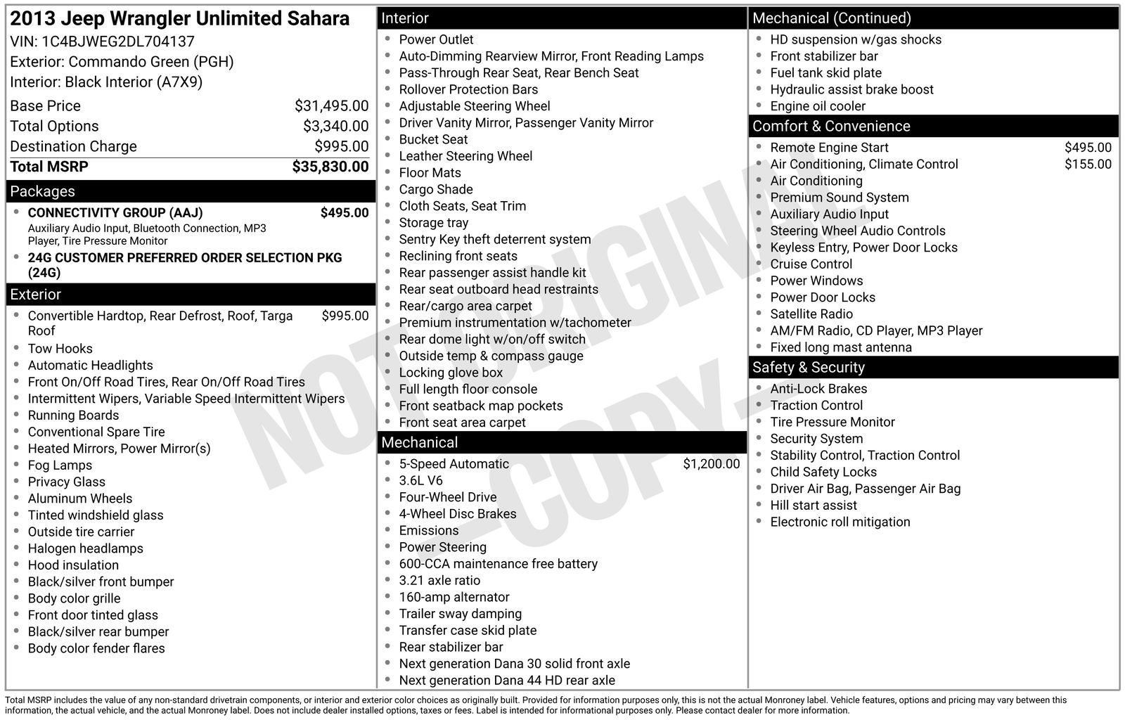2013 Jeep Wrangler Unlimited Sahara 4WD