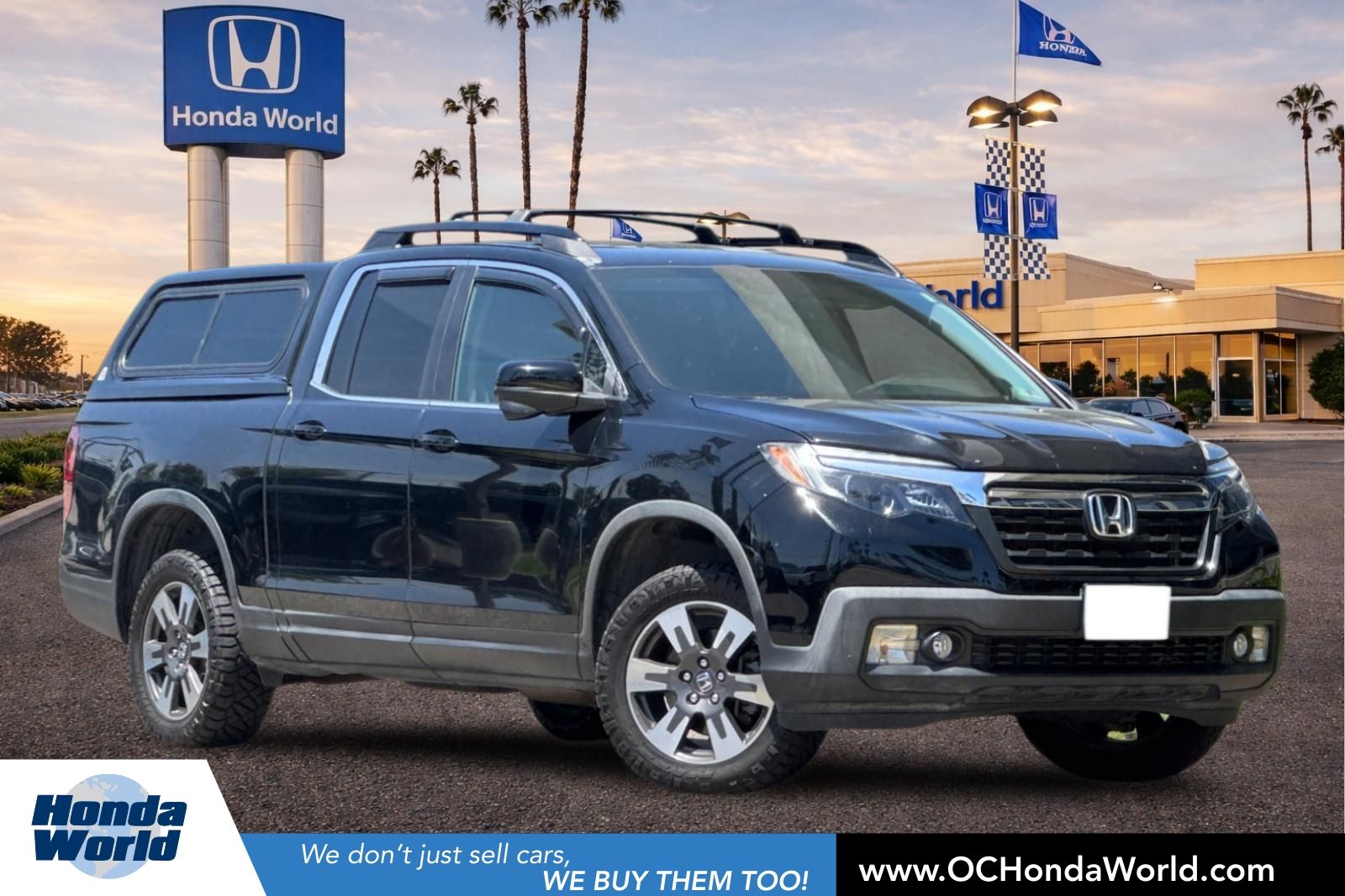 Black 2019 Honda Ridgeline RTL-T AWD Pickup Truck All-Wheel Drive 6-Speed Automatic