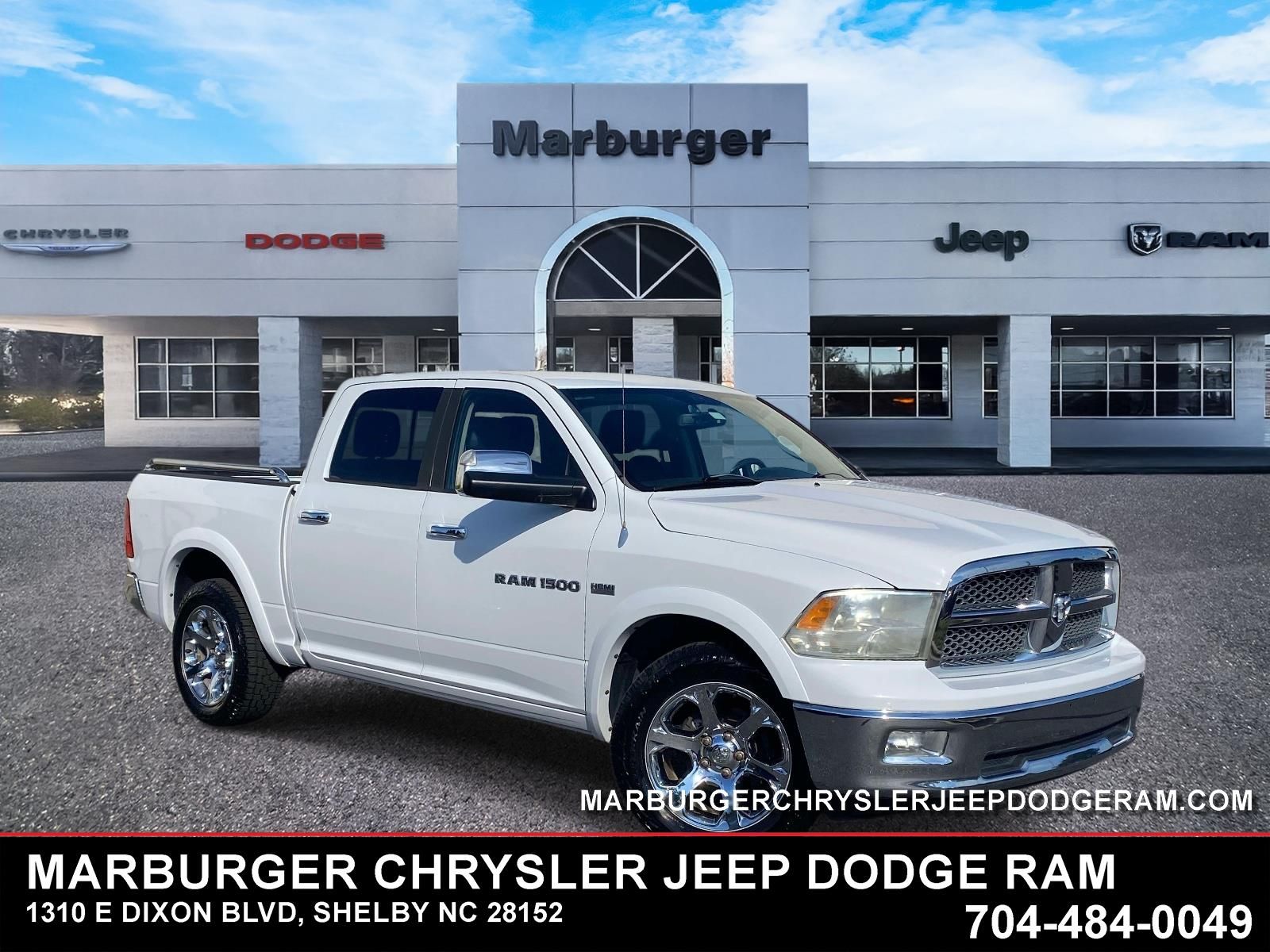 Bright White Clearcoat 2011 RAM 1500 Laramie Crew Cab 4WD Pickup Truck Four-Wheel Drive 5-Speed Automatic