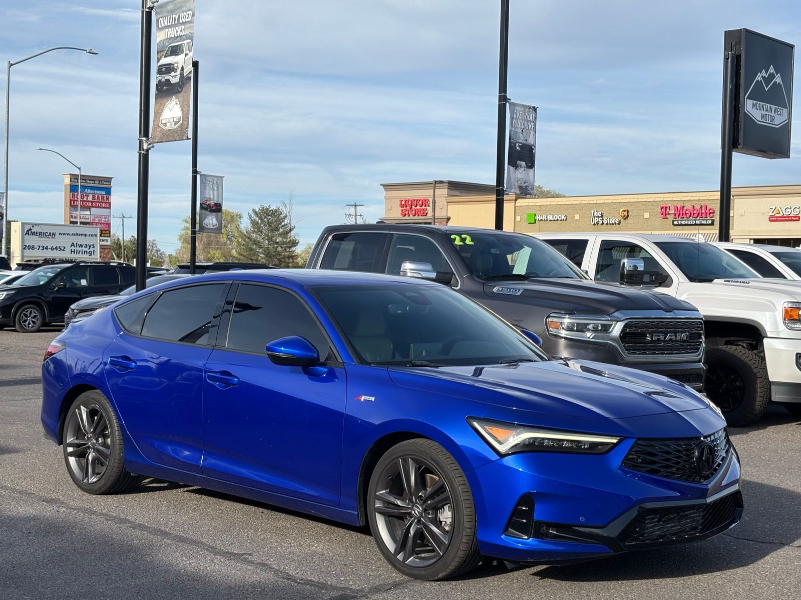 Blue 2023 Acura Integra FWD with Technology and A-SPEC Package Sedan Front-Wheel Drive 6-Speed Manual