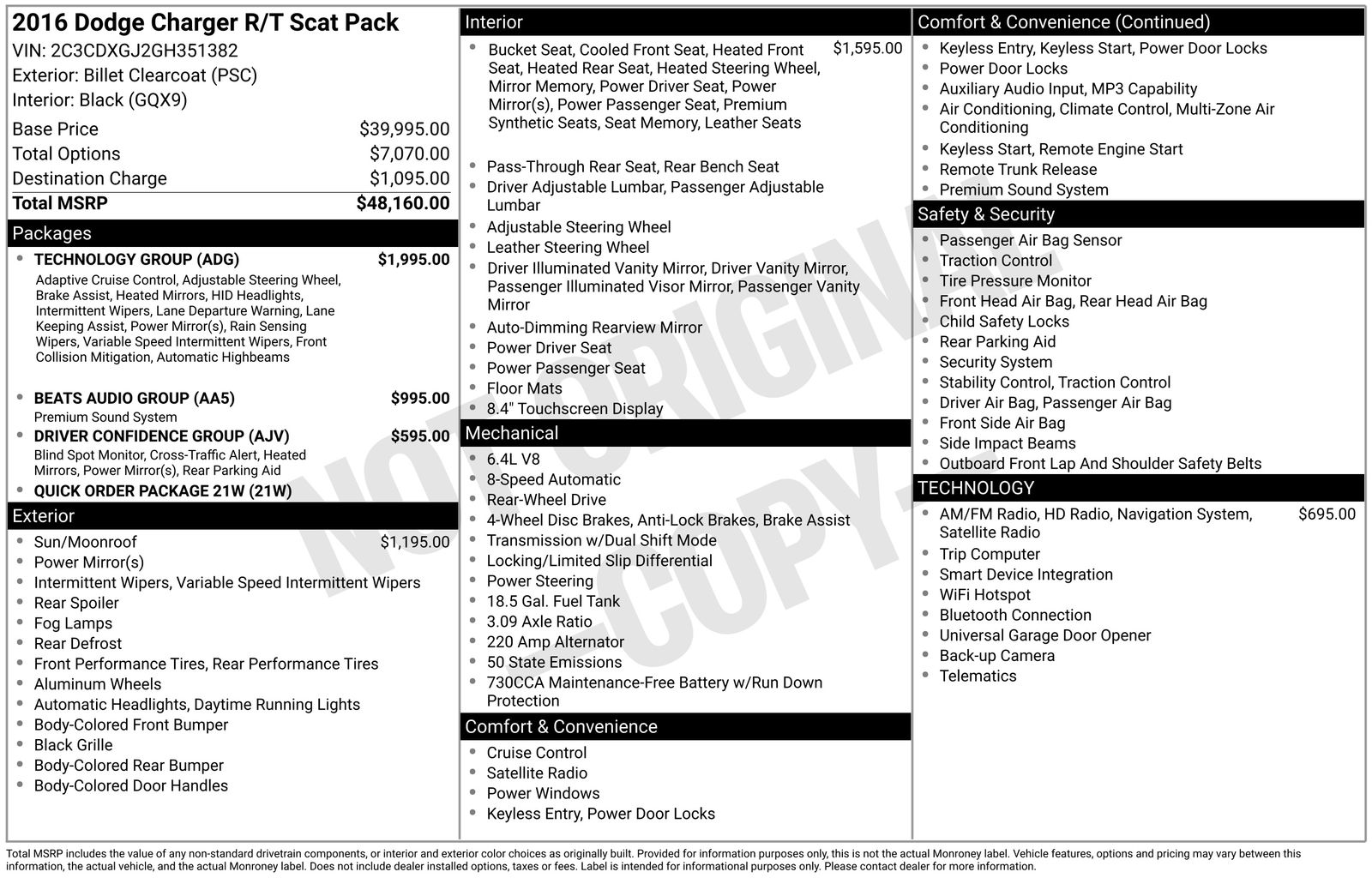 Billet Silver Metallic Clearcoat 2016 Dodge Charger R/T Scat Pack RWD Sedan Rear-Wheel Drive 8-Speed Automatic