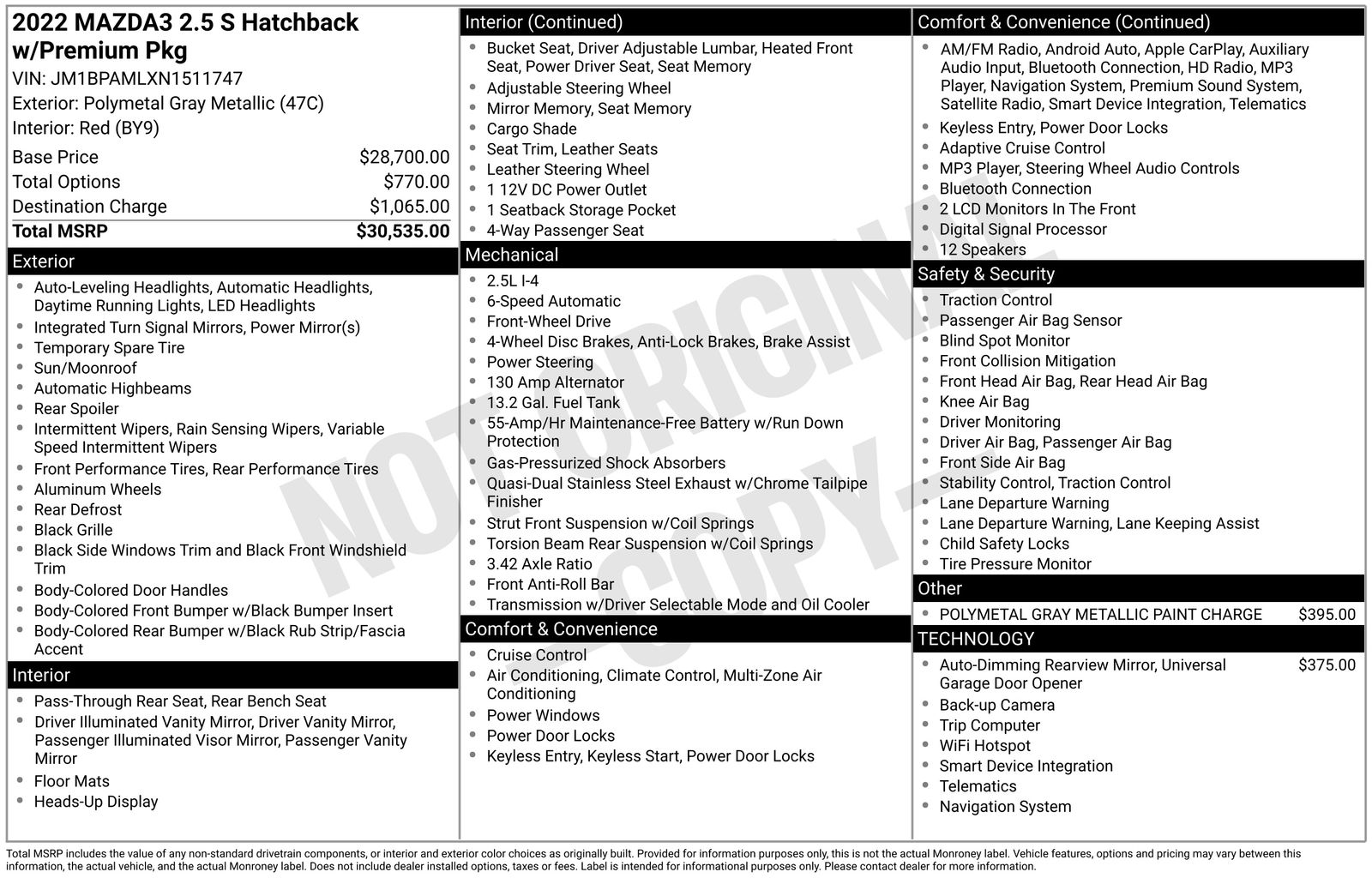 Used Car 2022 Mazda Mazda3  Premium For Sale Under $15,000 In Austin, Texas