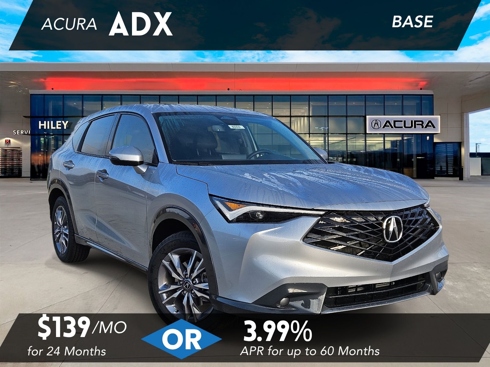 Solar Silver Metallic 2026 Acura ADX FWD SUV / Crossover Front-Wheel Drive Continuously Variable Transmission