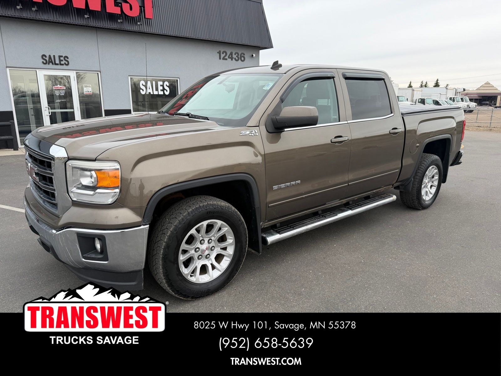 Bronze Alloy Metallic 2014 GMC Sierra 1500 SLE Crew Cab 4WD Pickup Truck Four-Wheel Drive 6-Speed Automatic Overdrive