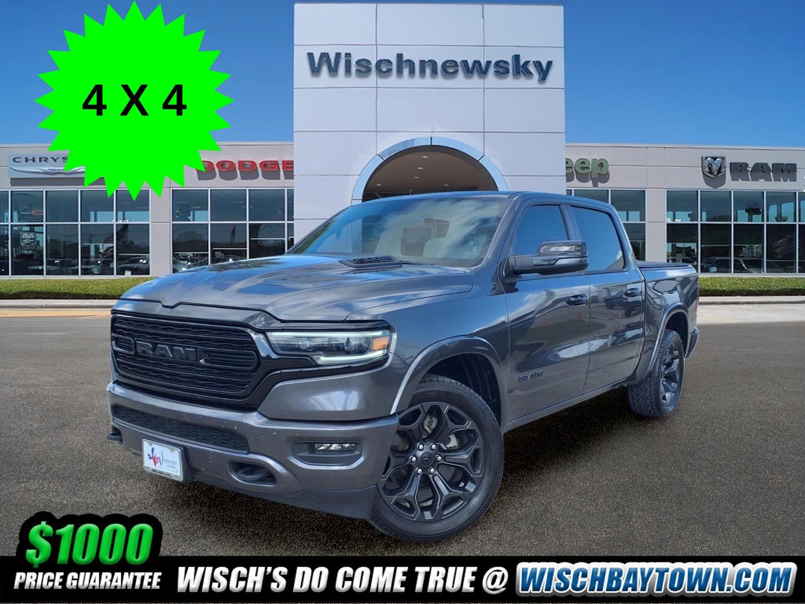Gray (Granite Crystal Metallic Clearcoat) 2024 RAM 1500 Pickup Truck Four-Wheel Drive 8-Speed Automatic