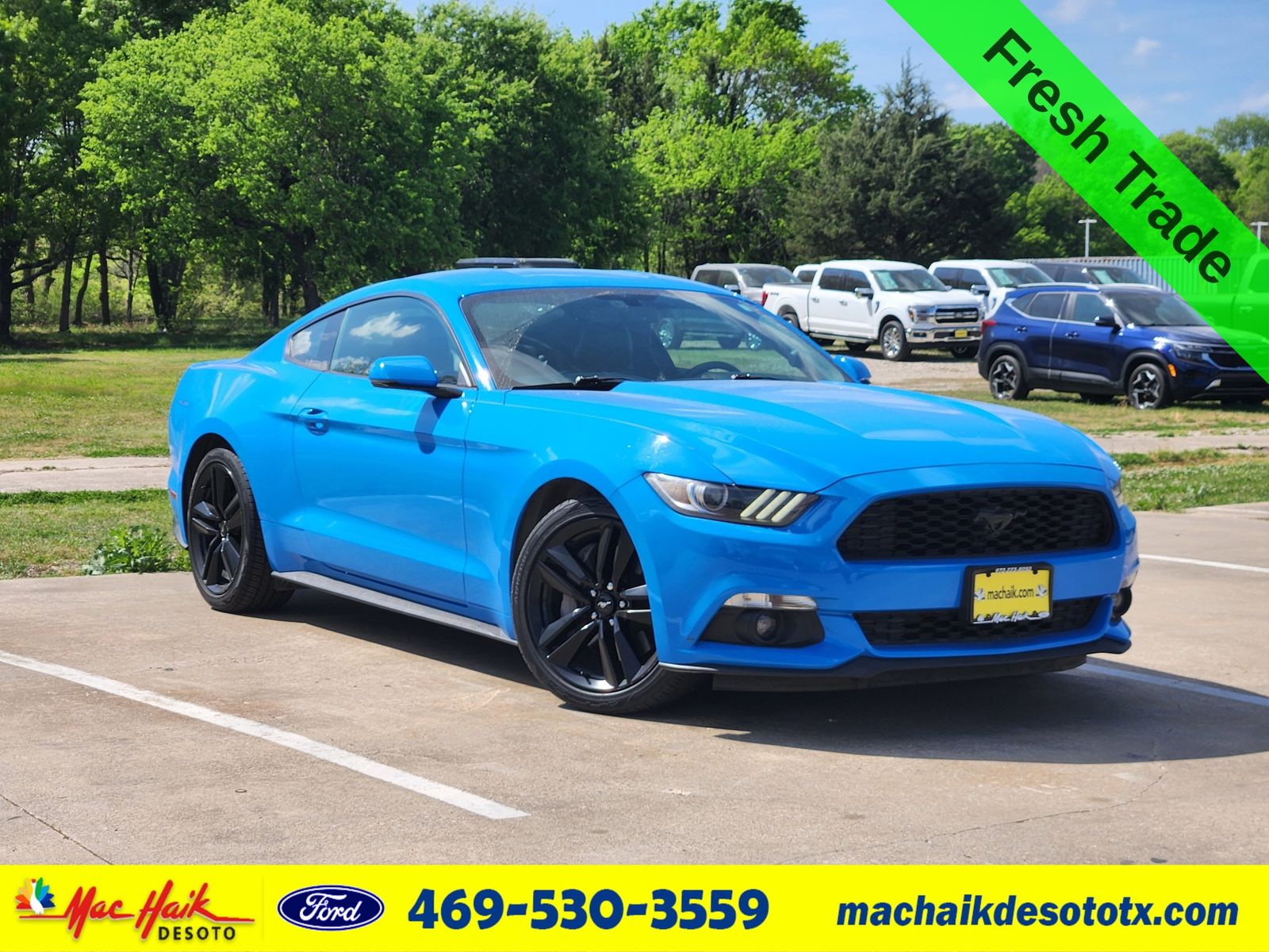 Grabber Blue 2017 Ford Mustang EcoBoost Premium Coupe RWD Coupe Rear-Wheel Drive 6-Speed Automatic