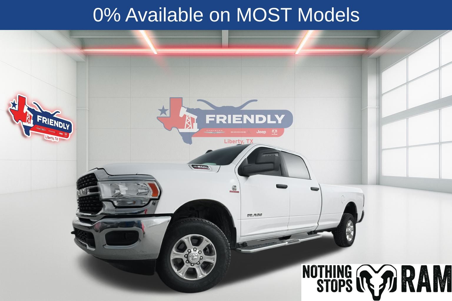Bright White Clearcoat 2024 RAM 2500 Big Horn Crew Cab LB 4WD Pickup Truck Four-Wheel Drive 6-Speed Automatic