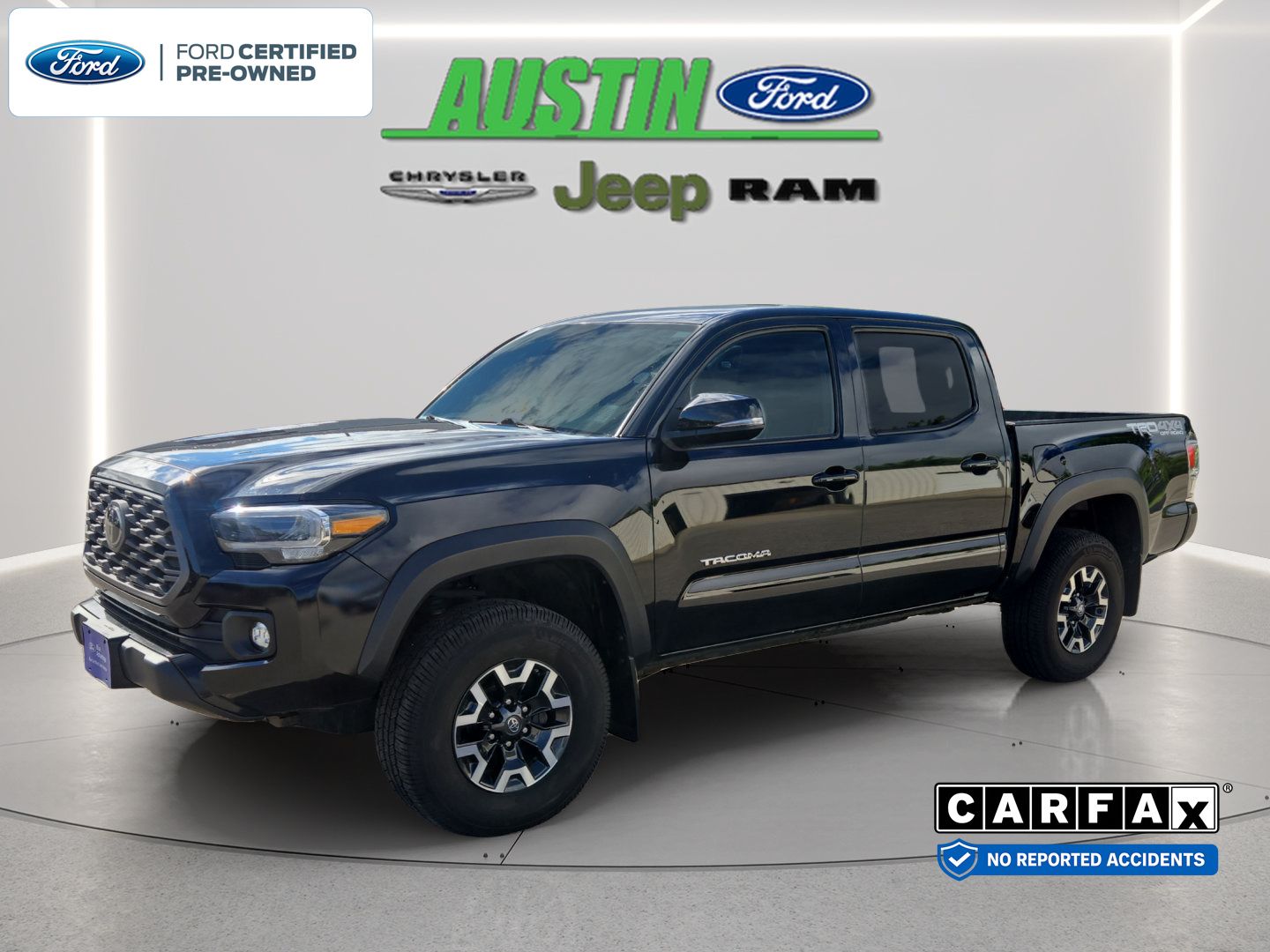 Midnight Black Metallic 2021 Toyota Tacoma Pickup Truck Four-Wheel Drive 6-Speed Automatic